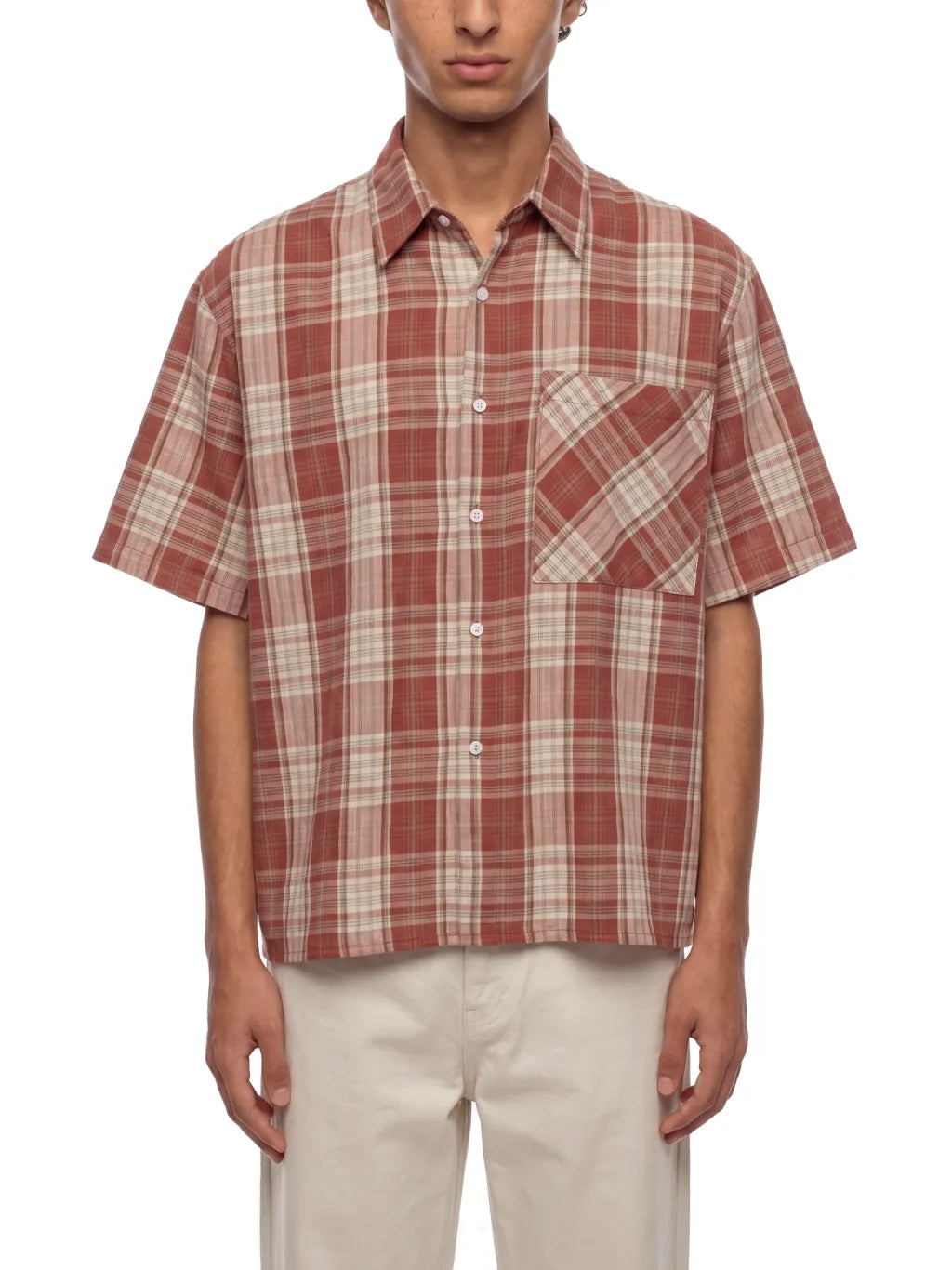 Plaid Boxy Short Sleeve Shirt