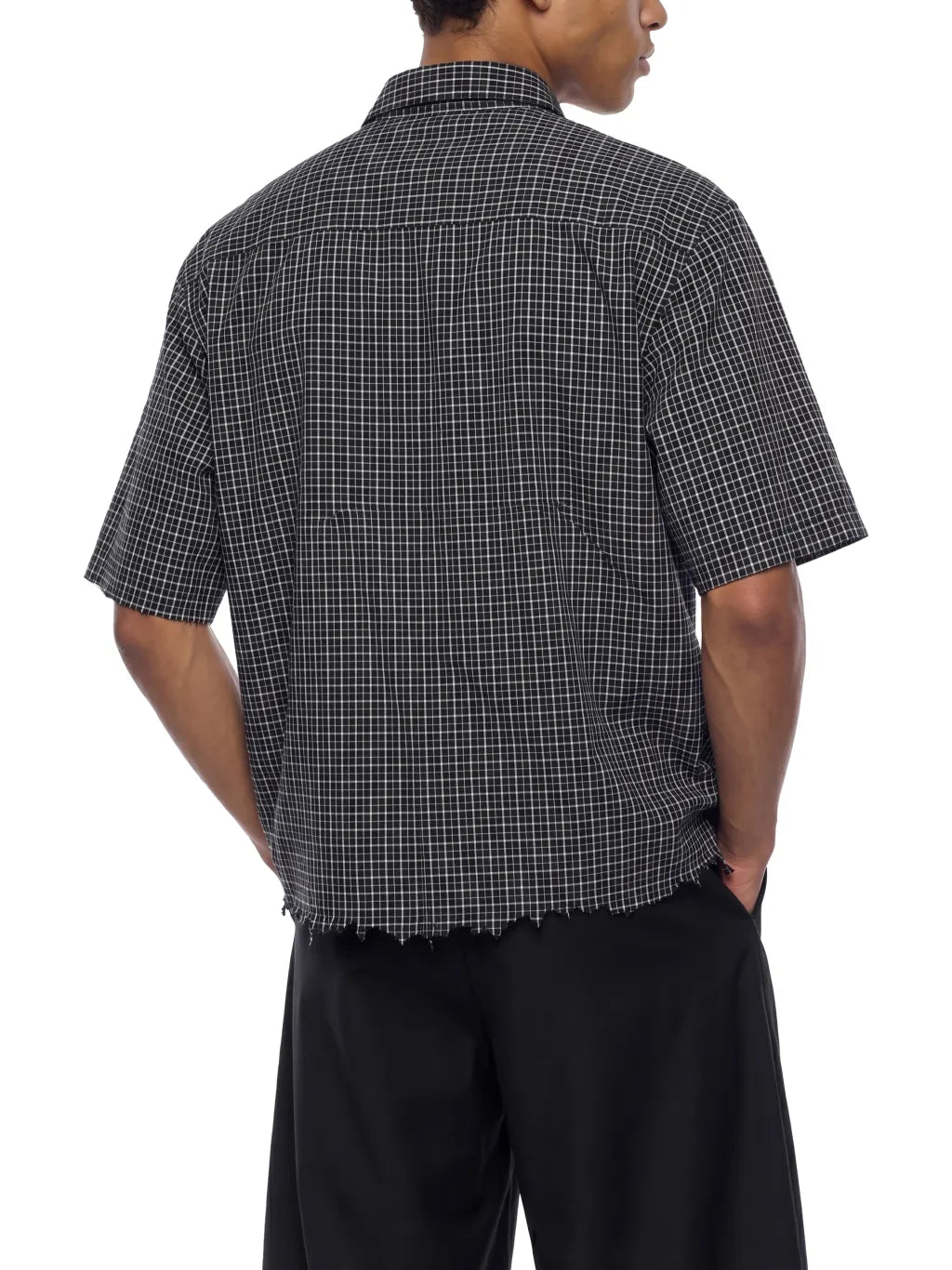 Distressed Plaid Boxy Shirt