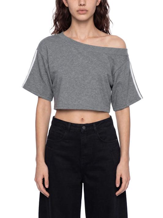 Off-the-Shoulder Crop T-Shirt