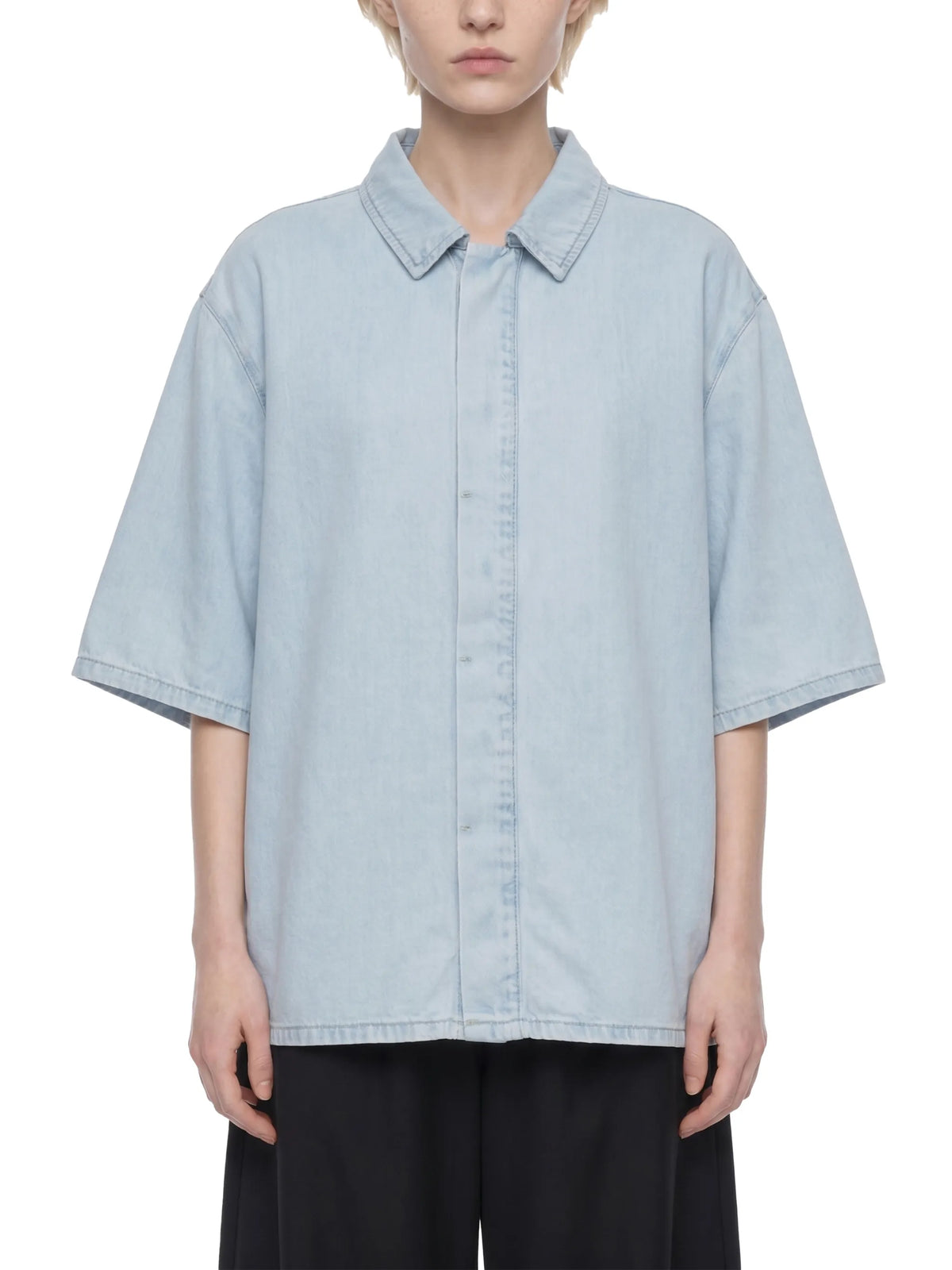 Vintage Wash Drop Shoulder Lyocell Shirt