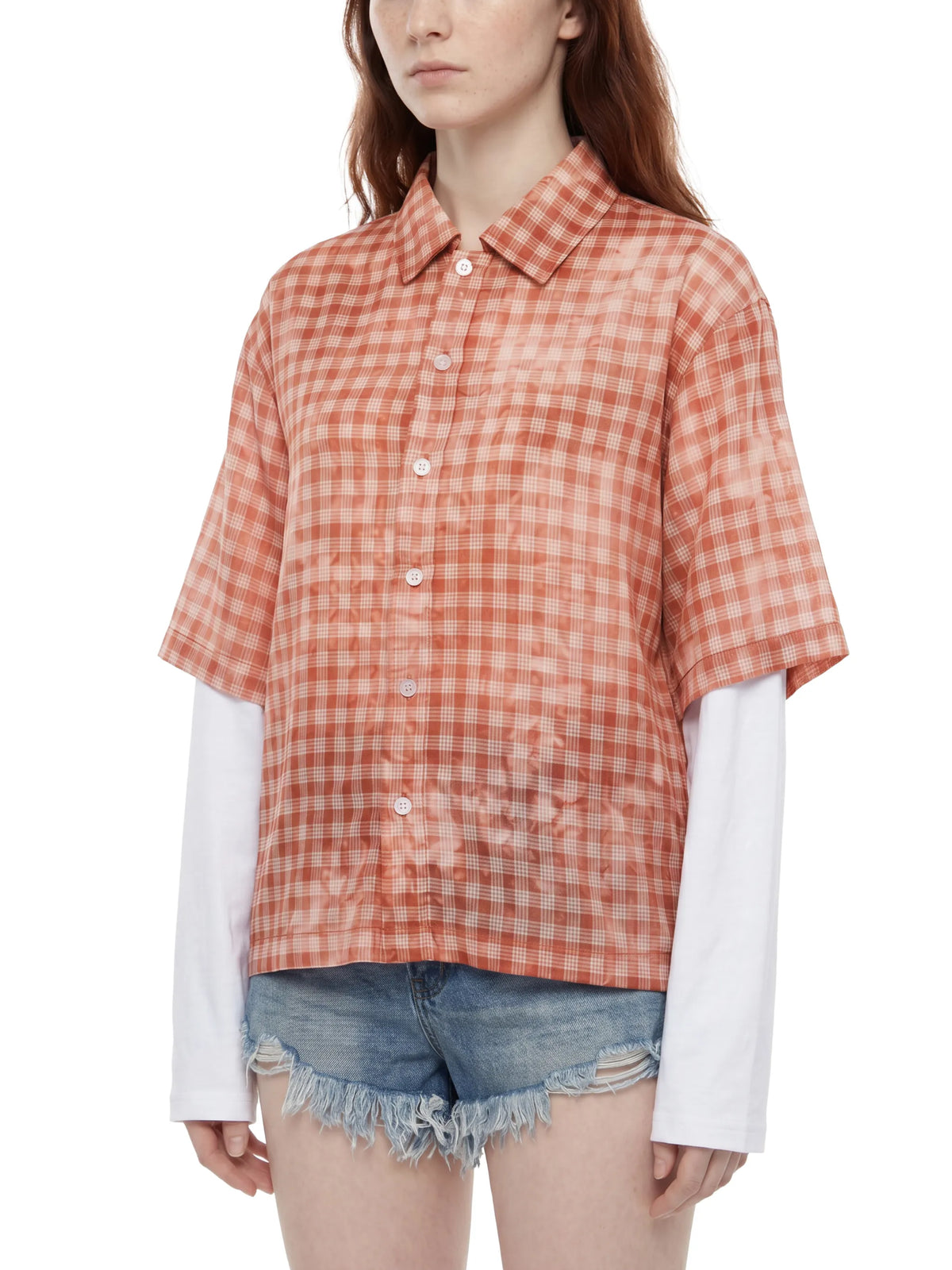 Vintage Wash Plaid Short Sleeve Shirt