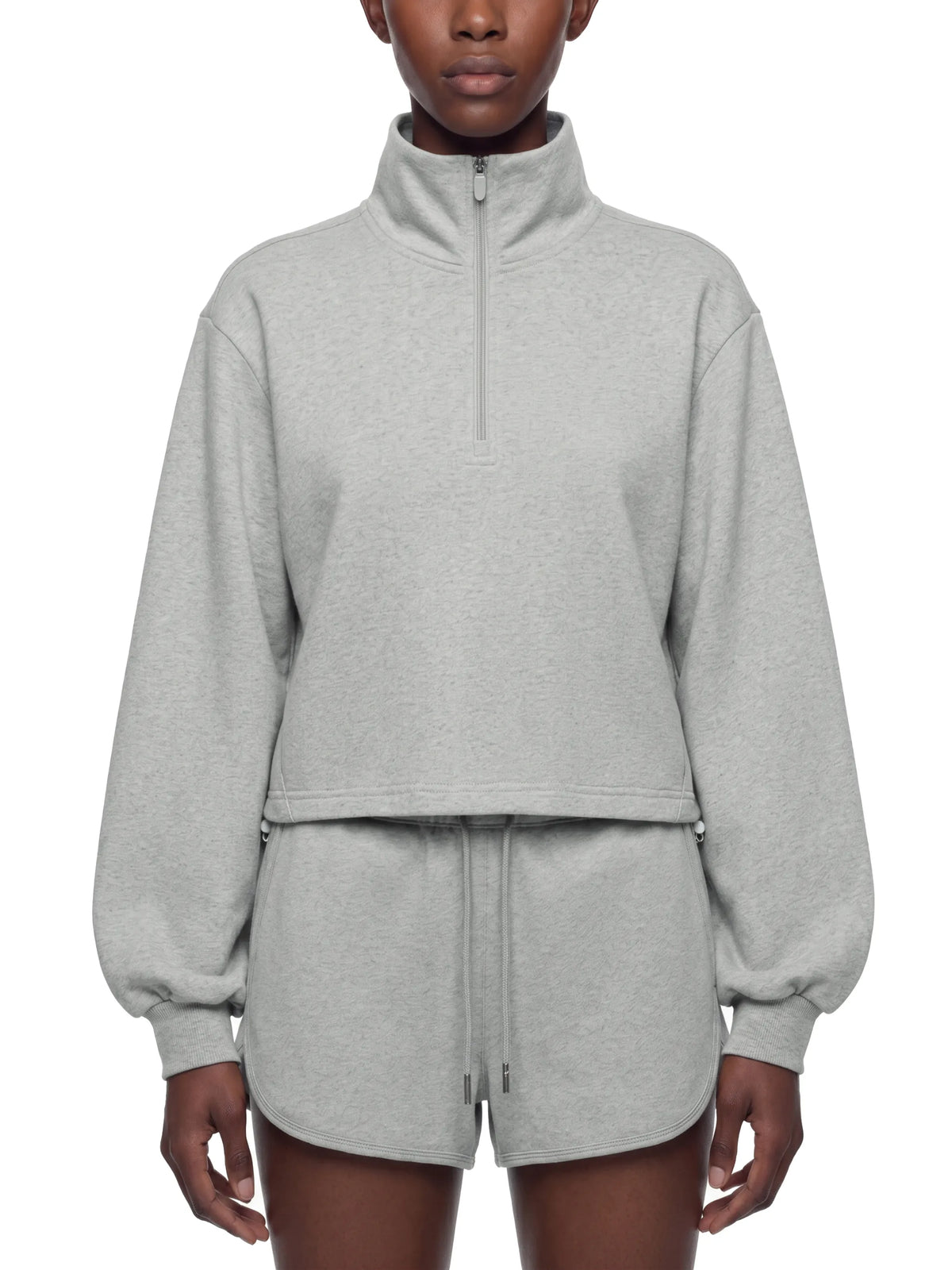 Mock-Neck Quarter-Zip Sweatshirt
