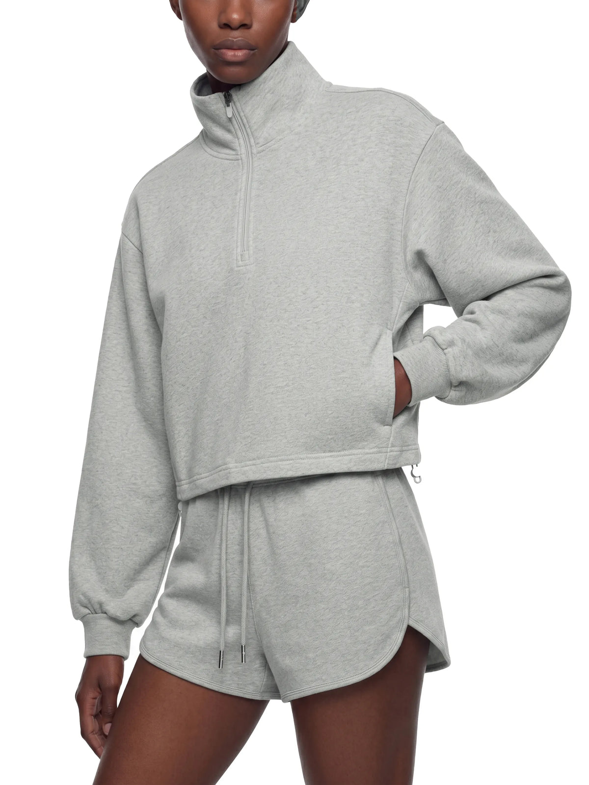 Mock-Neck Quarter-Zip Sweatshirt