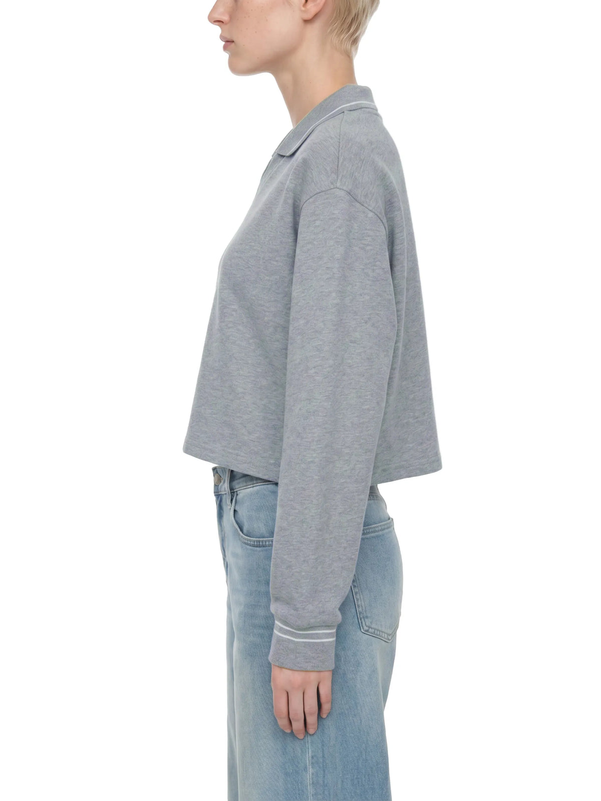 Crop Collared Sweatshirt