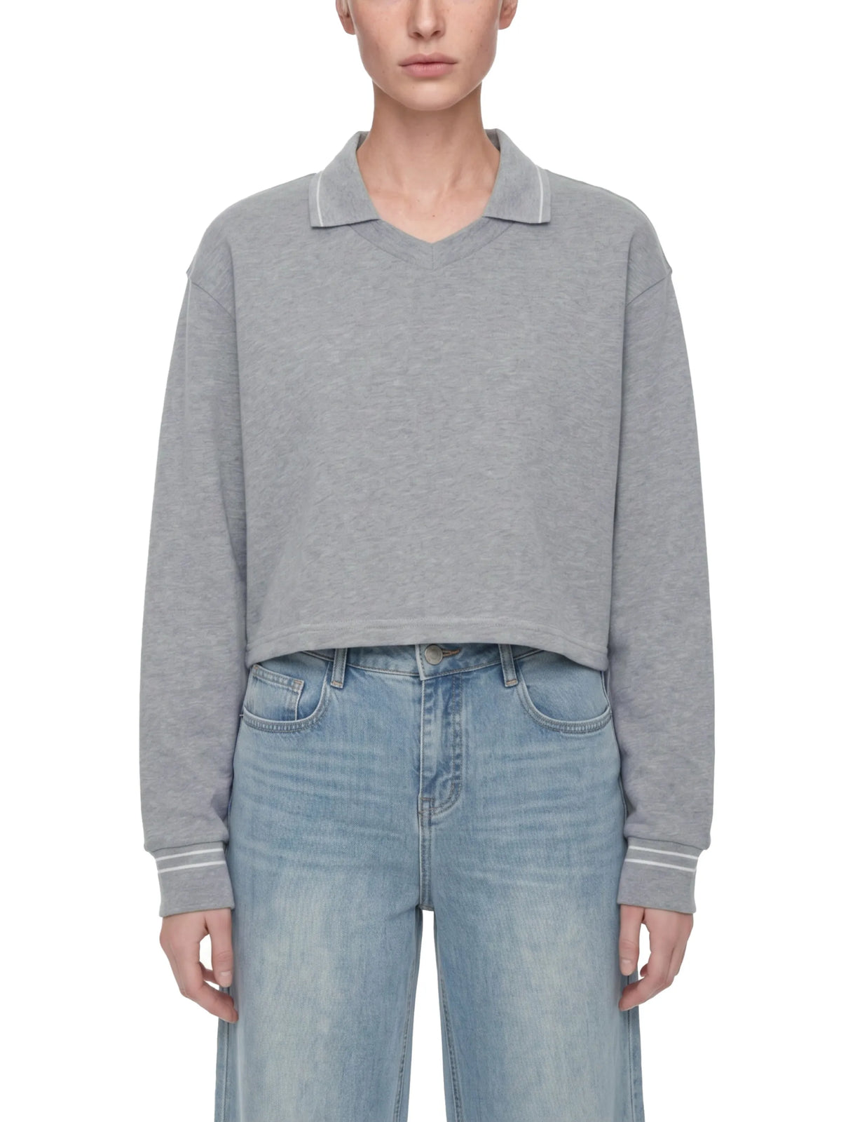 Crop Collared Sweatshirt