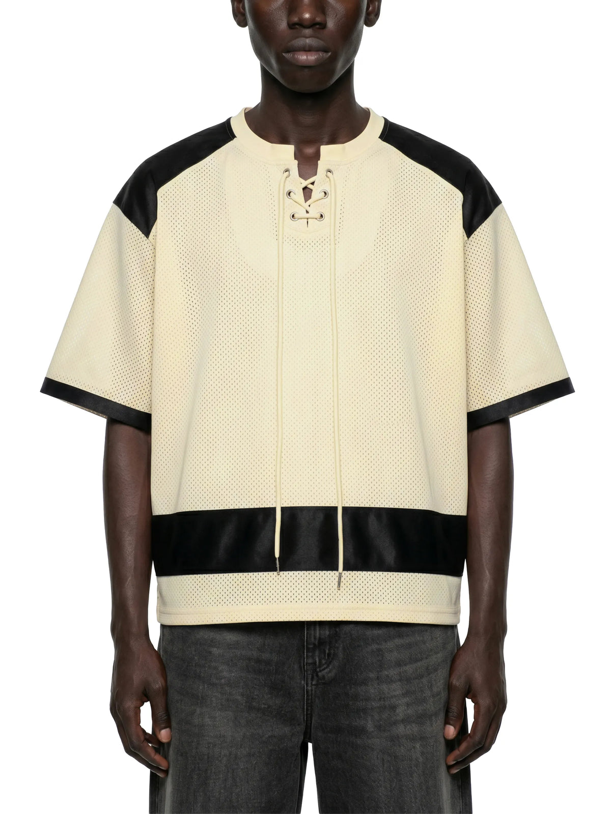 Raglan Sleeve Mesh Boxy T-Shirt
