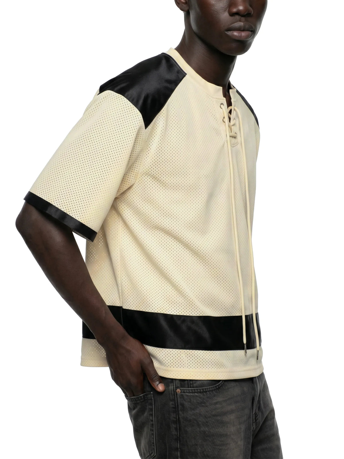 Raglan Sleeve Mesh Boxy T-Shirt