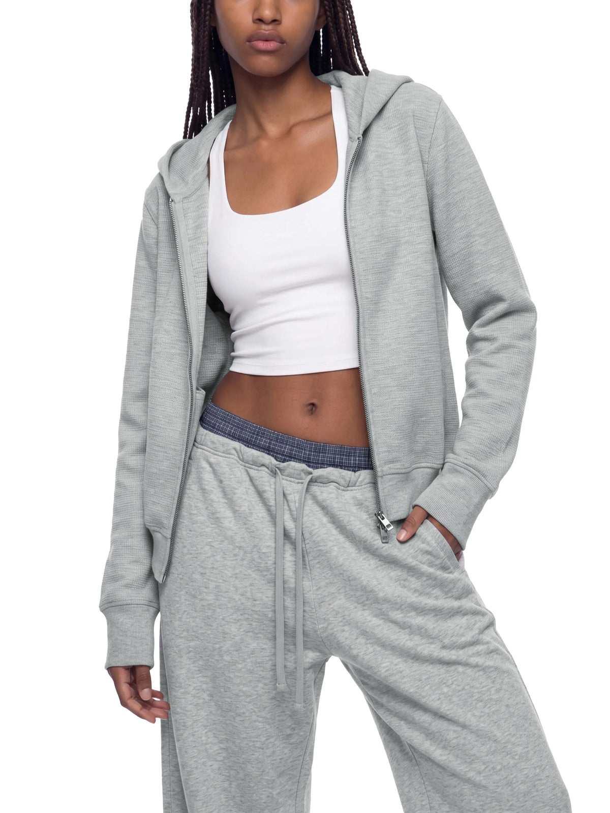 Waffle Full Zip Hoodie
