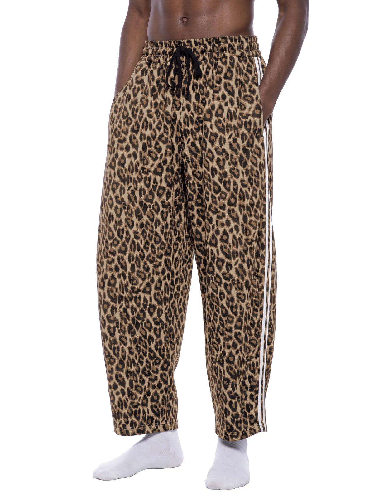 Leopard Barrel Leg Sweatpants