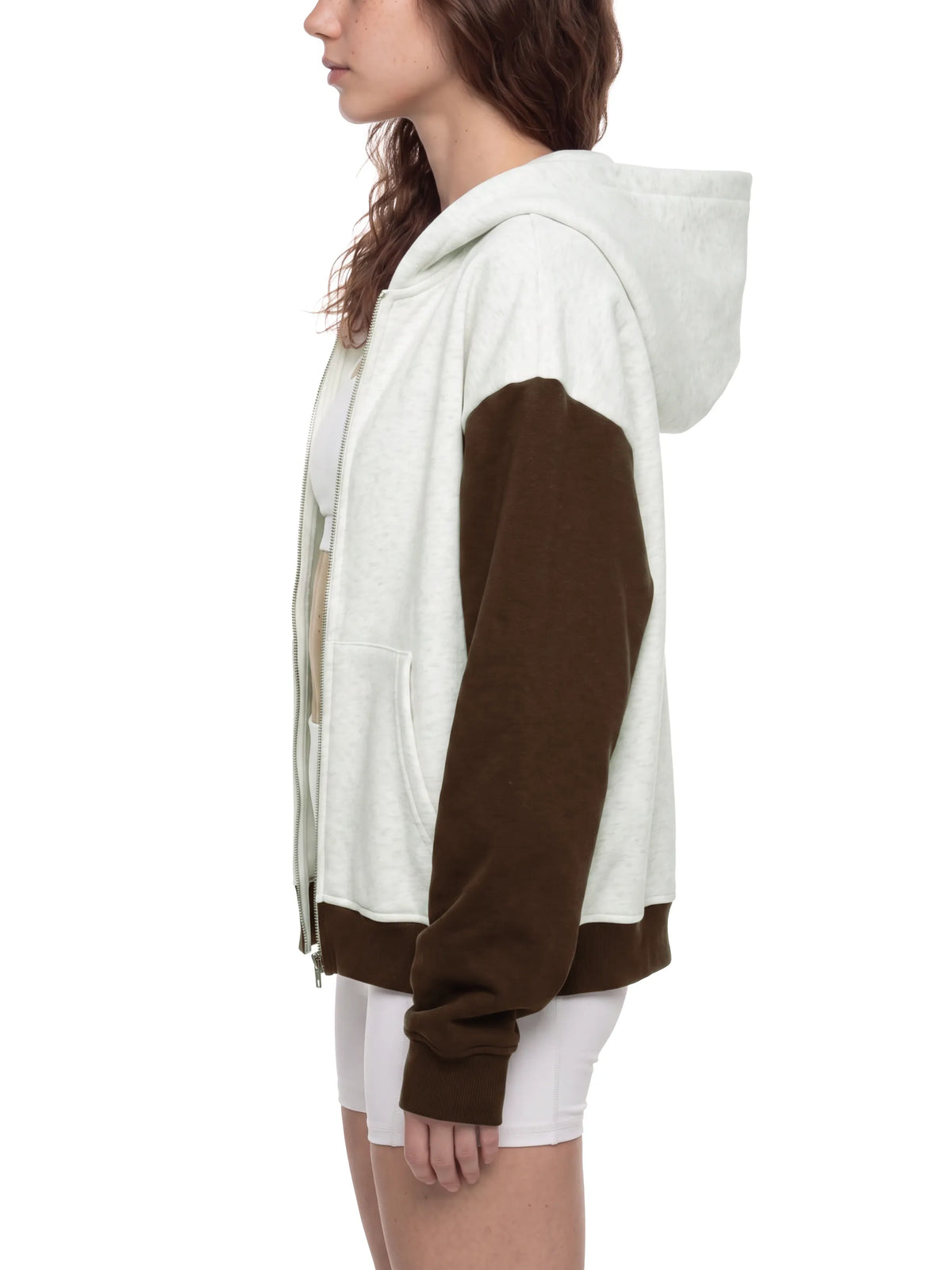 Color Block Fleece Full Zip Hoodie