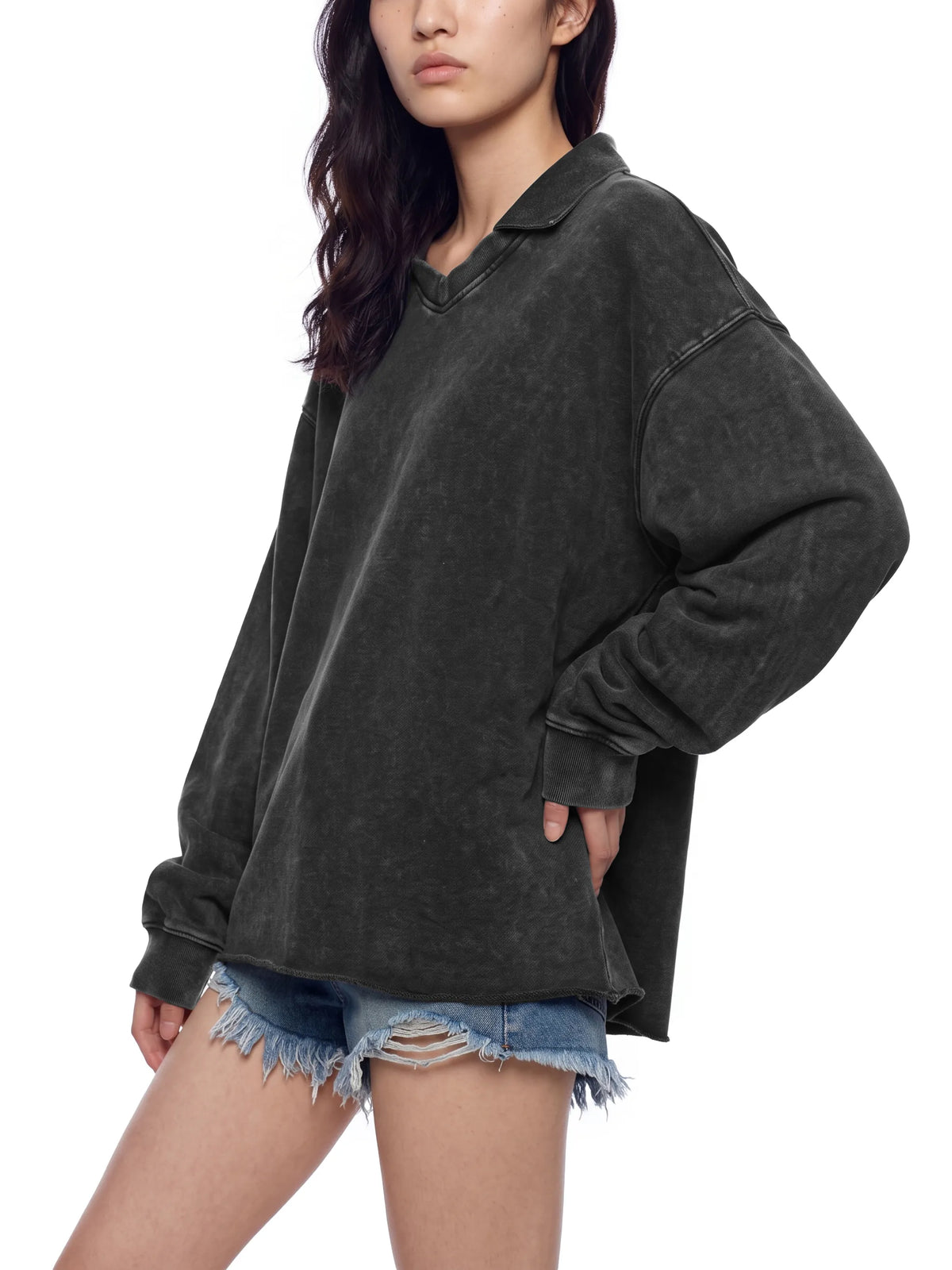 Mineral Wash Pullover Sweatshirt