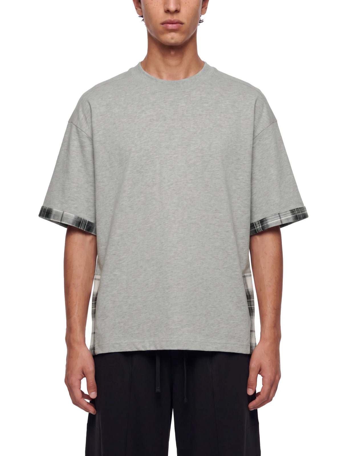 Plaid Paneled T-Shirt