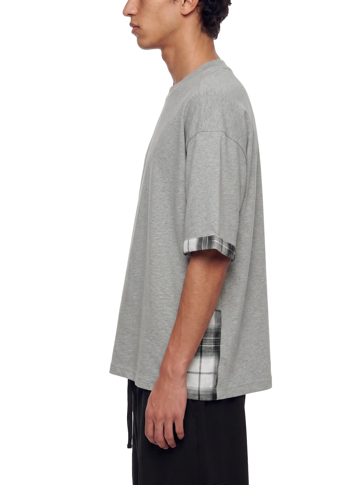 Plaid Paneled T-Shirt