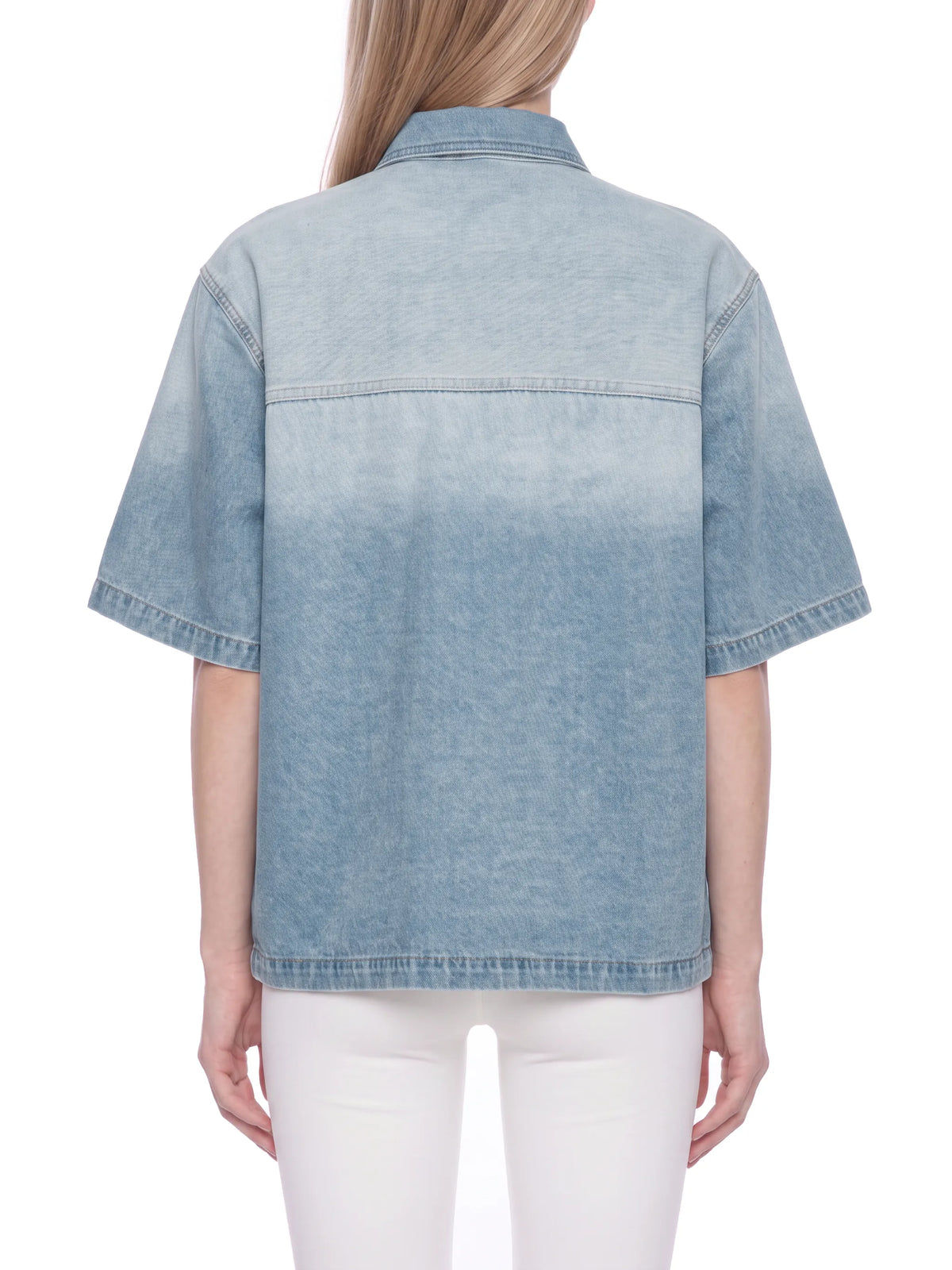 Vintage Wash Boxy Short Denim Shirt