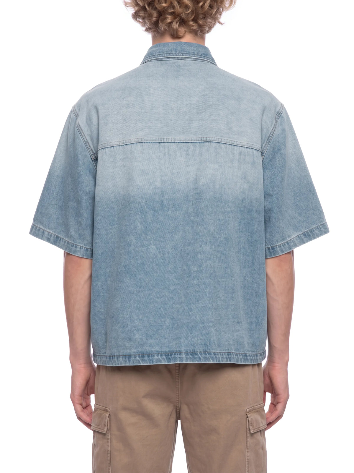 Vintage Wash Boxy Short Denim Shirt