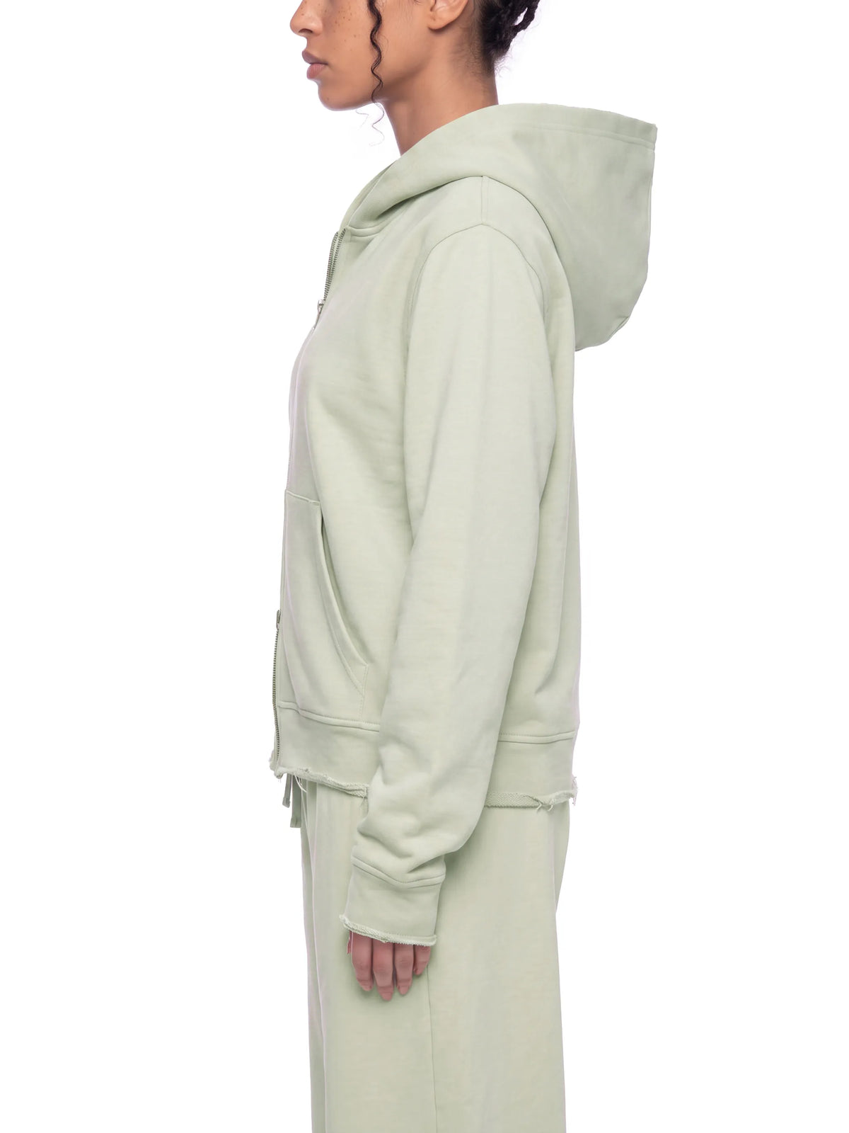 Raw Edge Full Zip Hoodie
