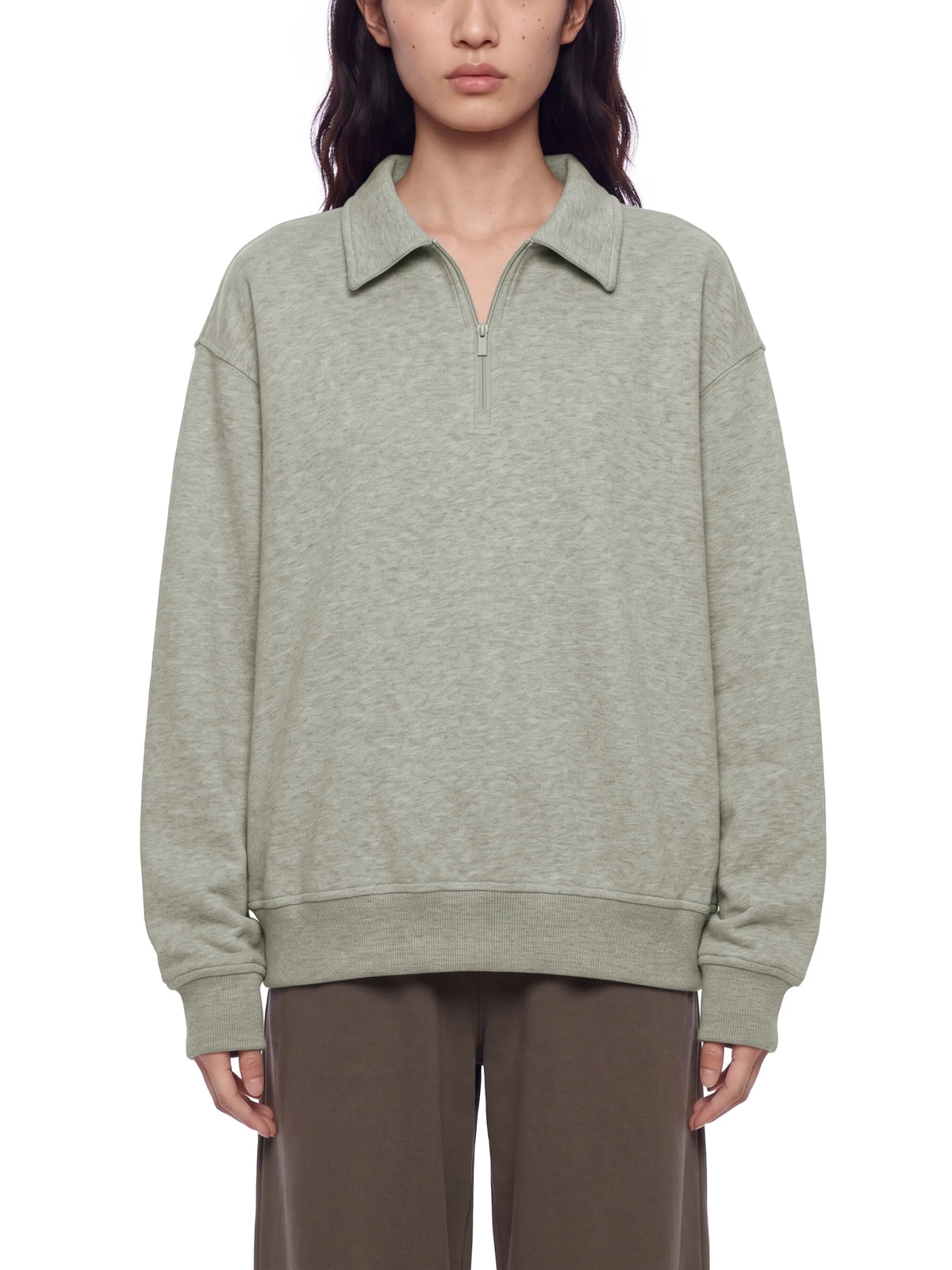 Boxy Quarter-Zip Sweatshirt