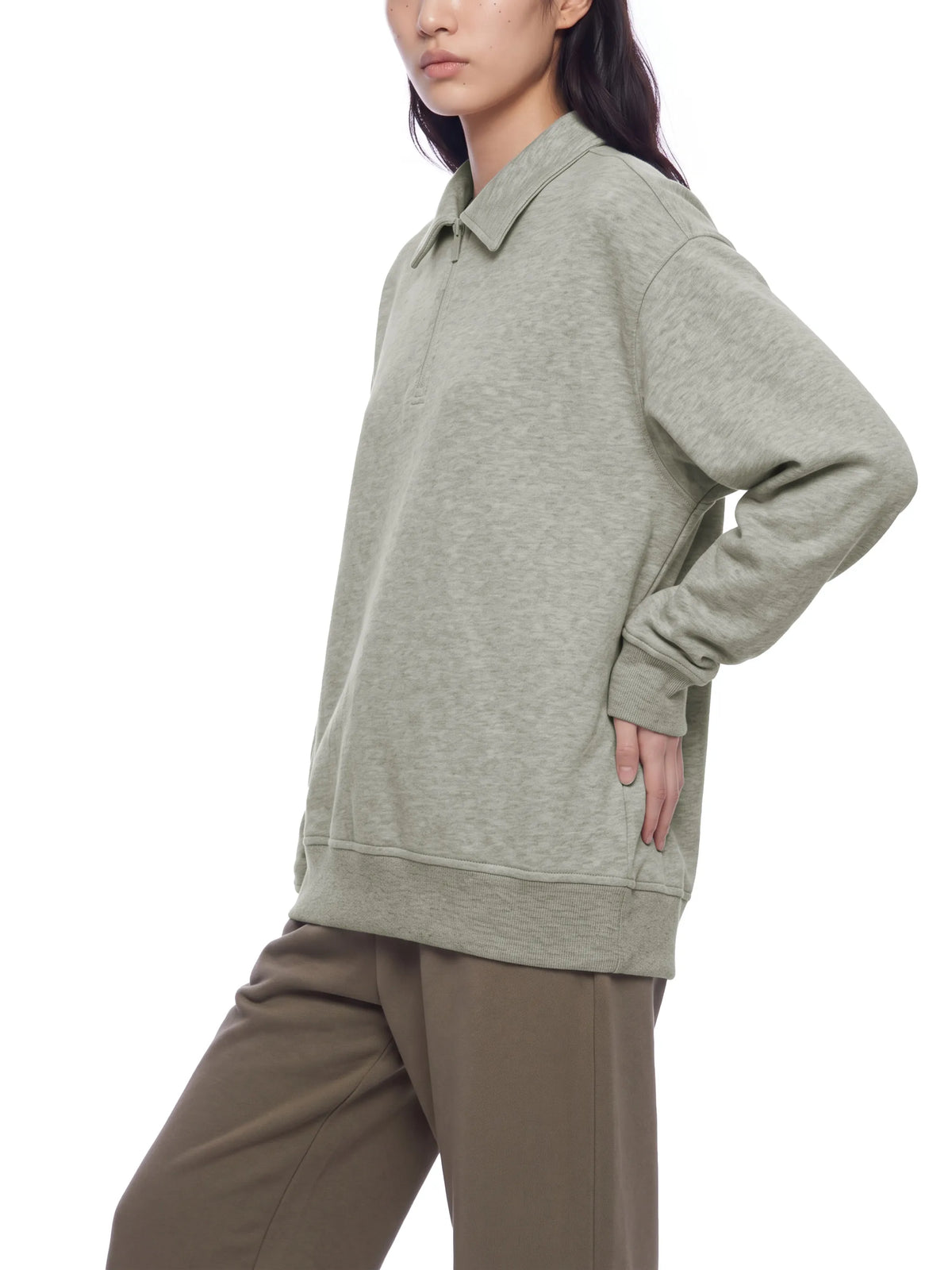 Boxy Quarter-Zip Sweatshirt
