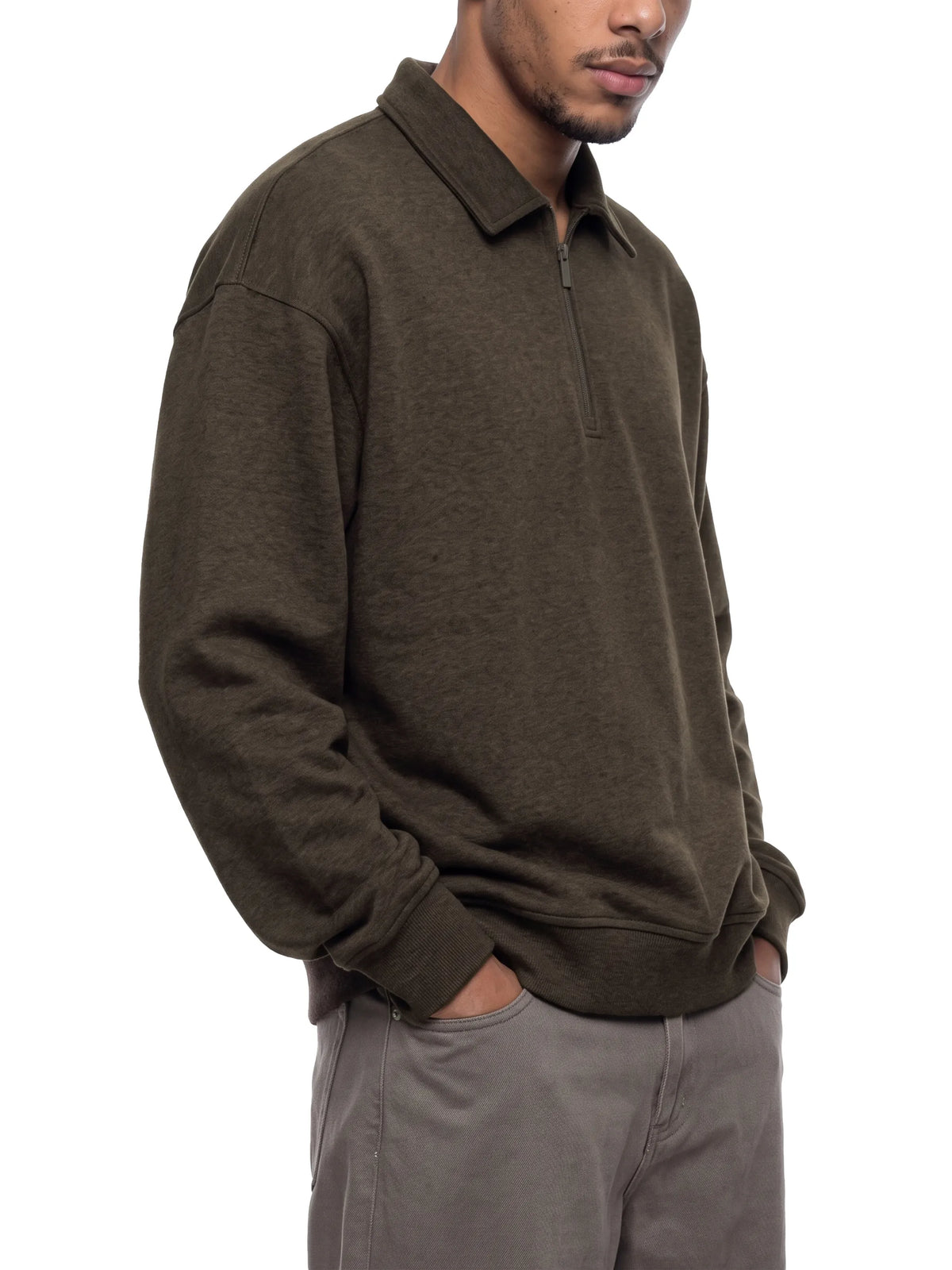 Boxy Quarter-Zip Sweatshirt