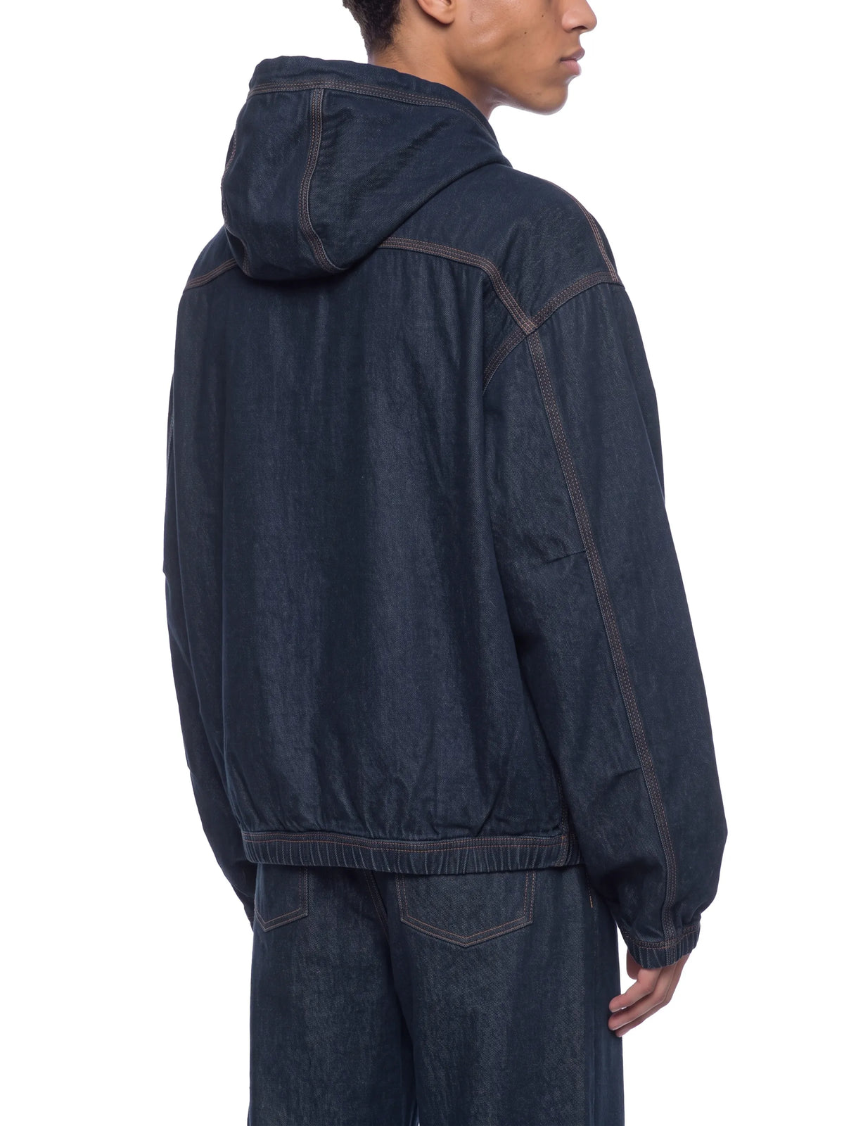 Boxy Vintage Wash Hooded Denim Jacket