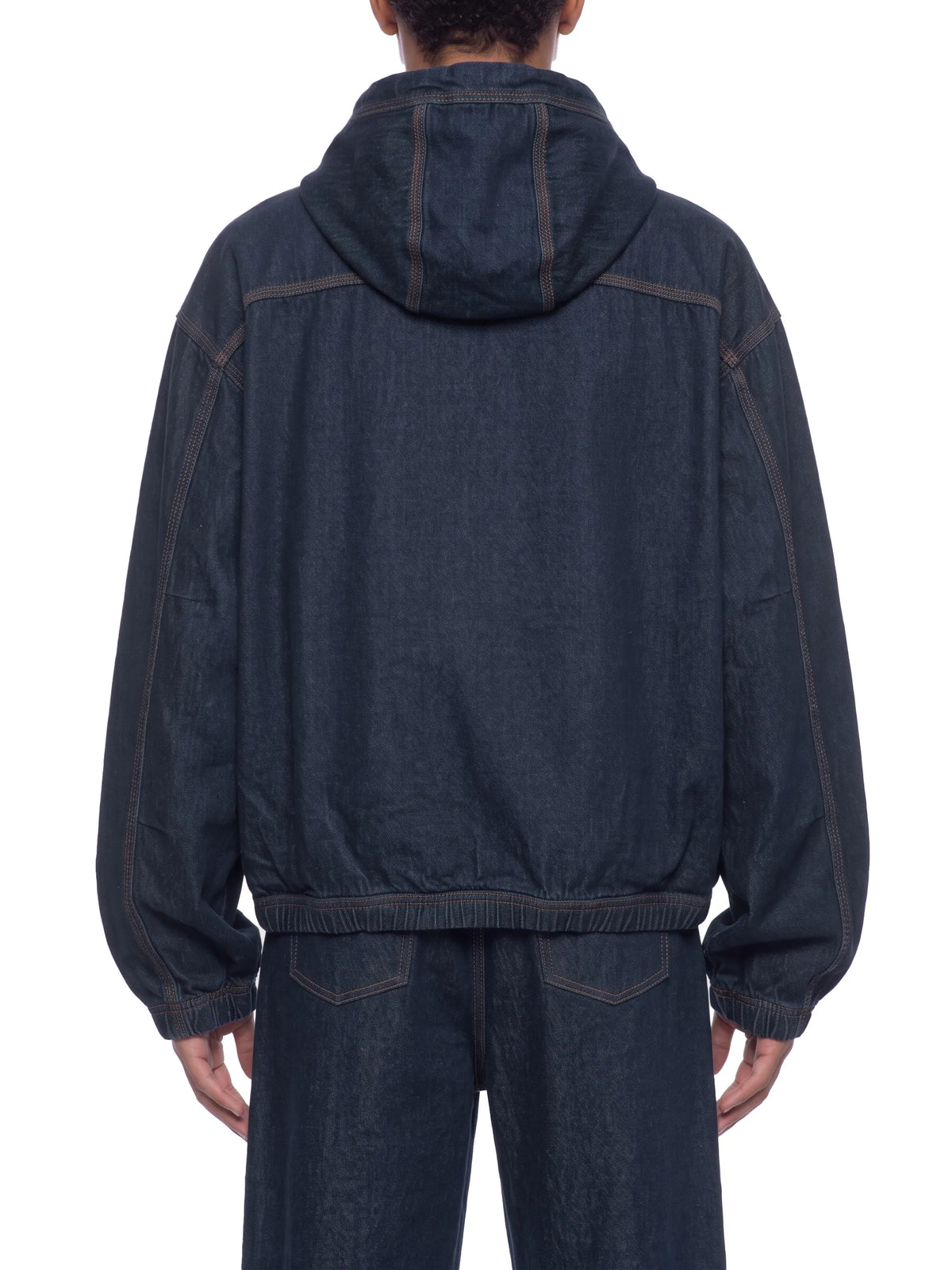 Boxy Vintage Wash Hooded Denim Jacket