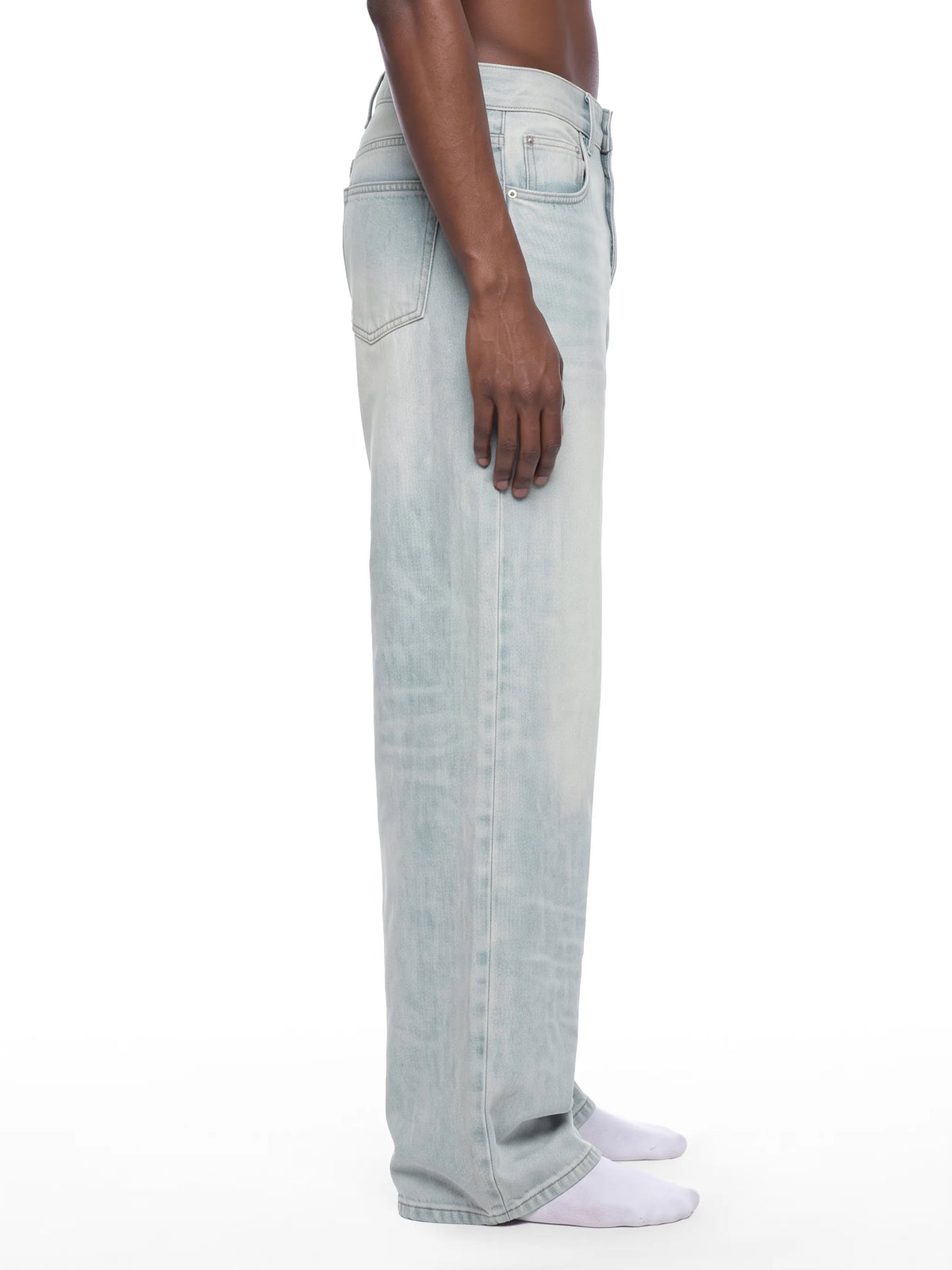 Vintage Wash Wide Leg Denim Jeans