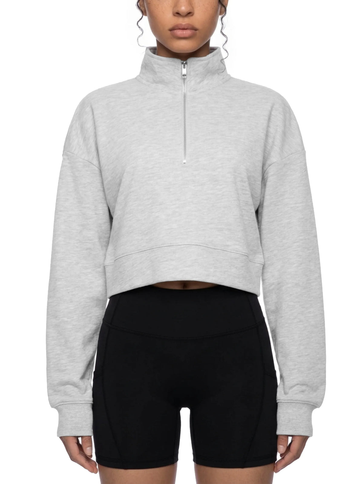 Crop Quarter-Zip Sweatshirt