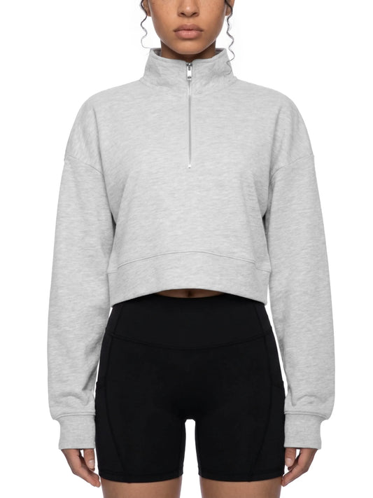 Crop Quarter-Zip Sweatshirt