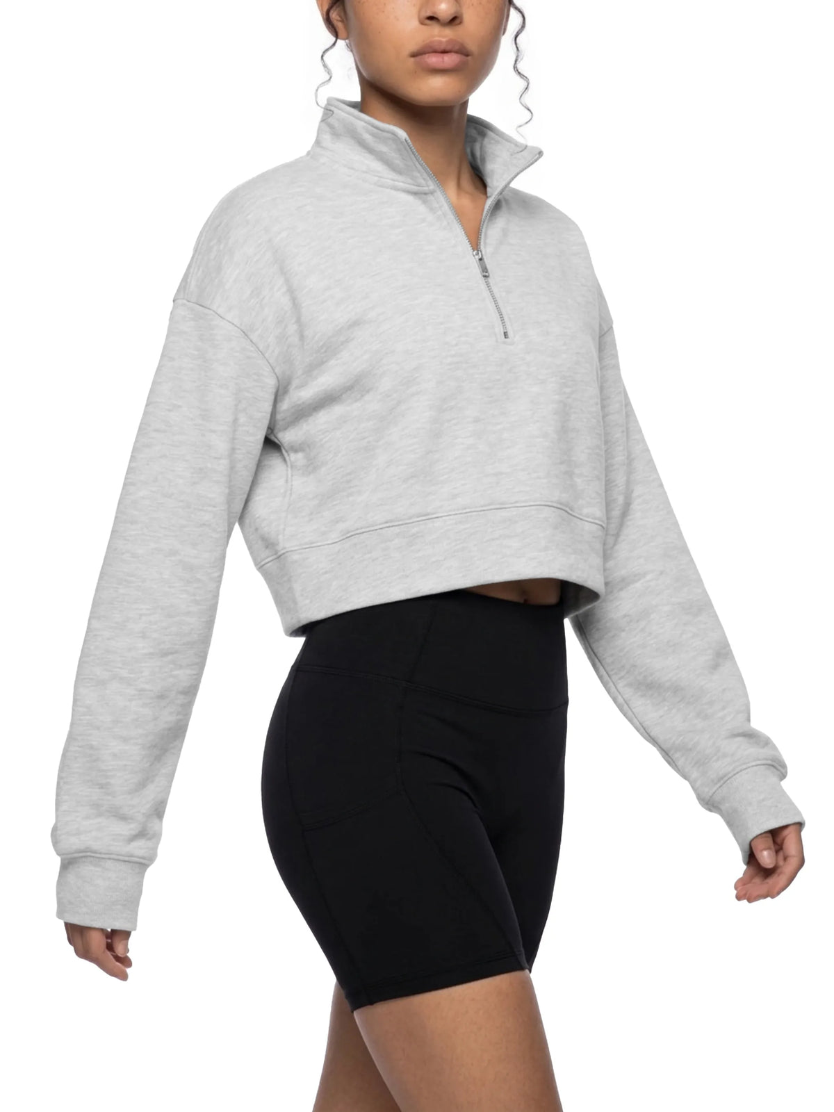 Crop Quarter-Zip Sweatshirt
