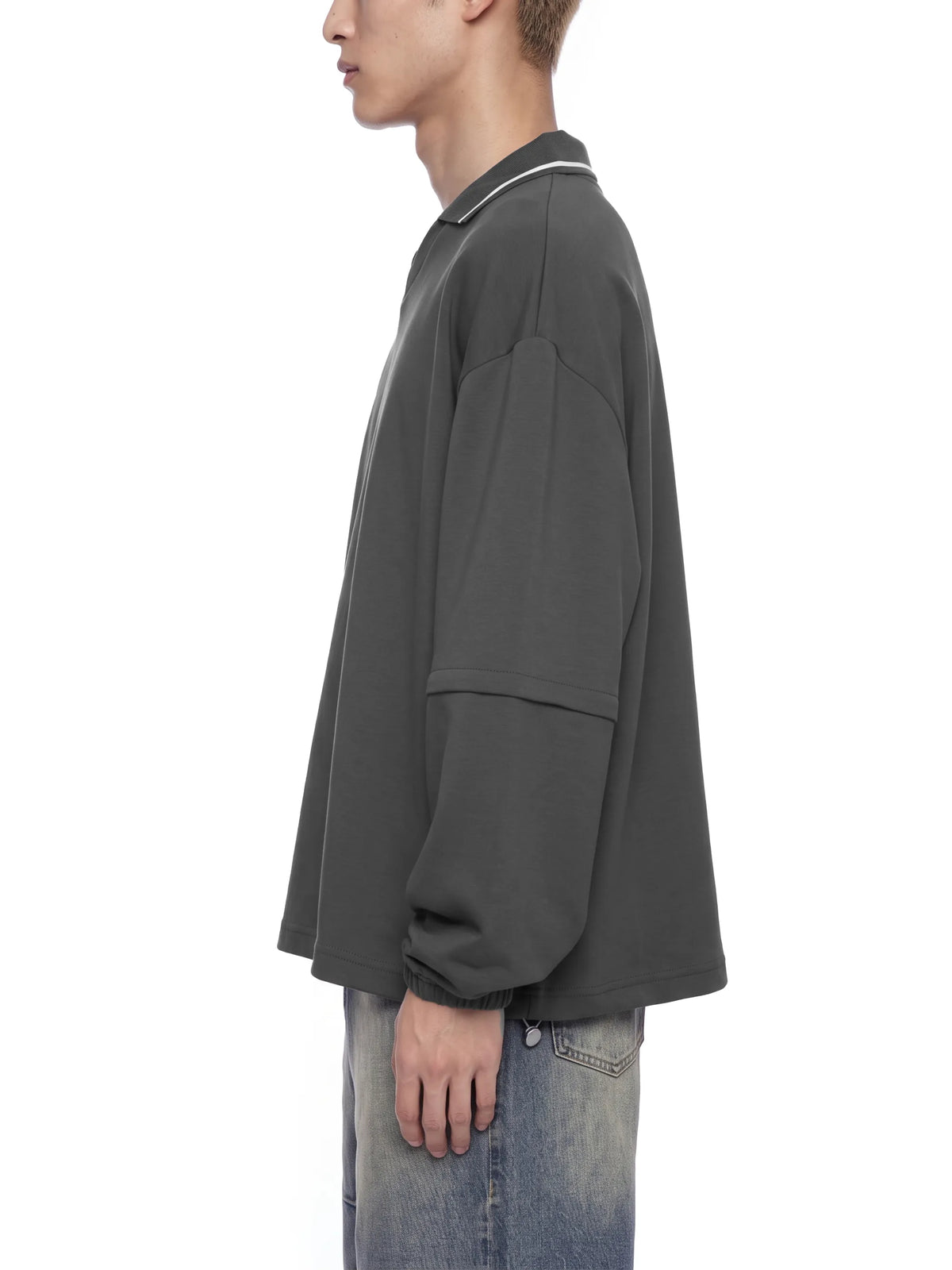 Boxy Collared Detachable Sweatshirt
