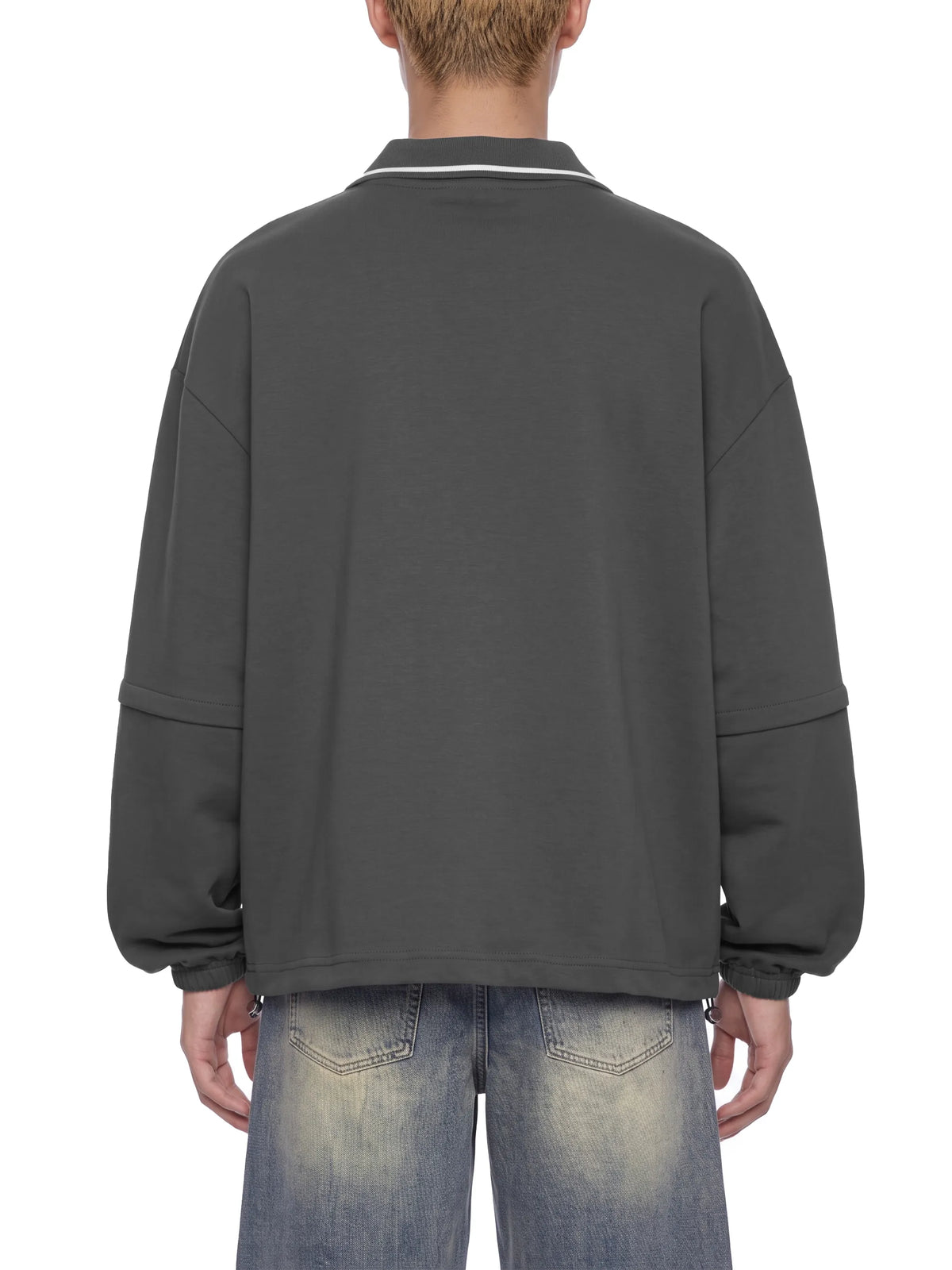 Boxy Collared Detachable Sweatshirt
