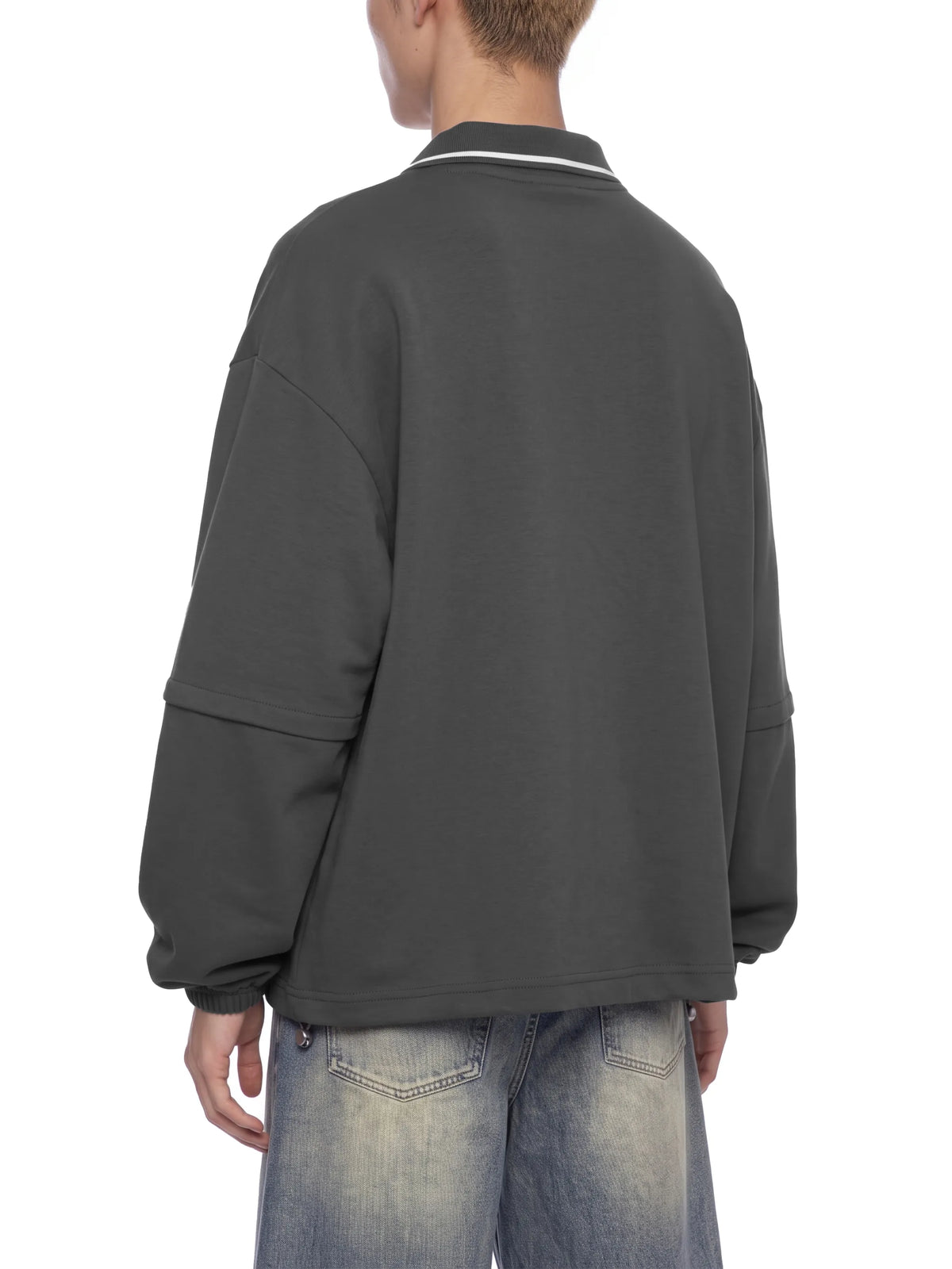 Boxy Collared Detachable Sweatshirt