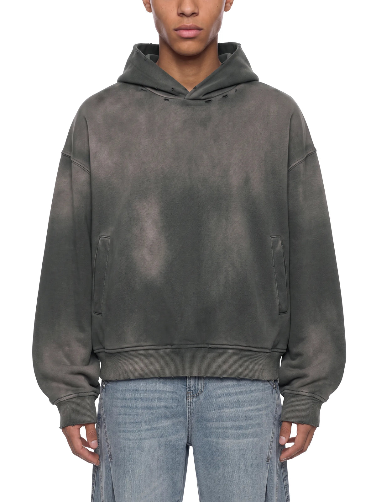 Sunfade Distressed Boxy Hoodie