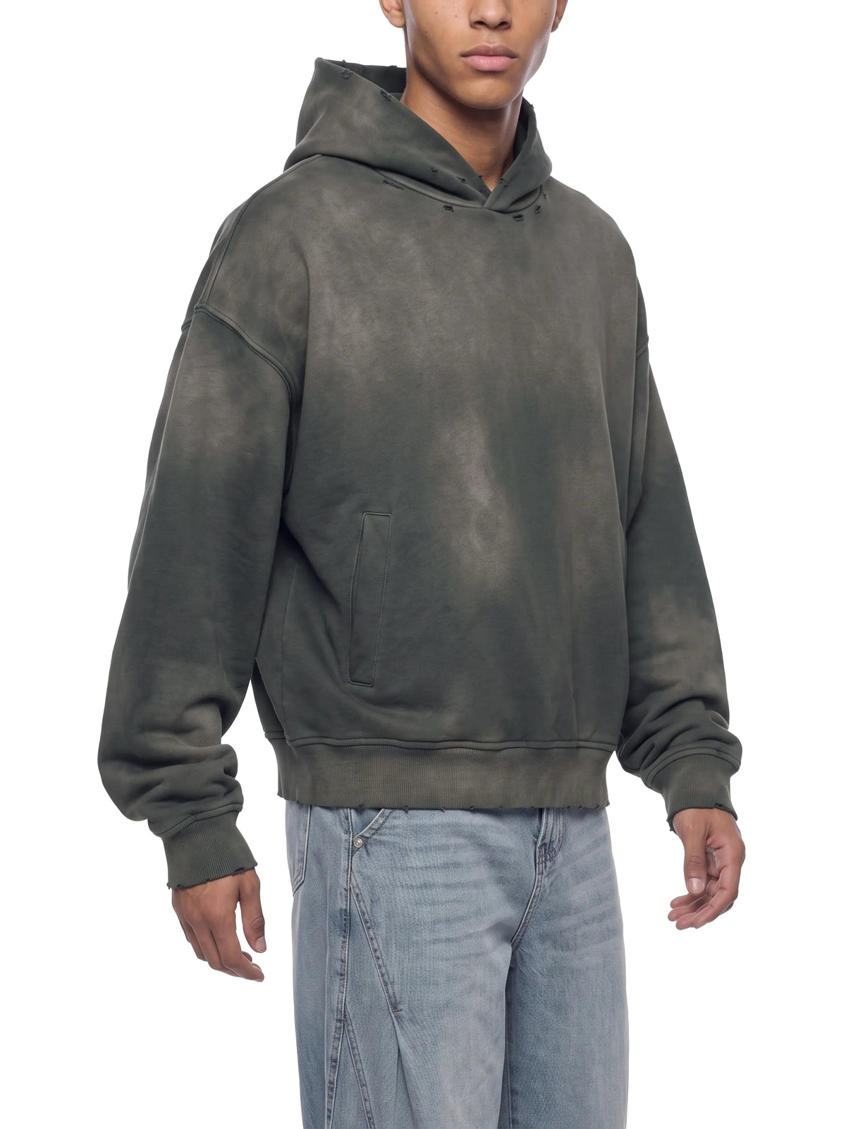 Sunfade Distressed Boxy Hoodie