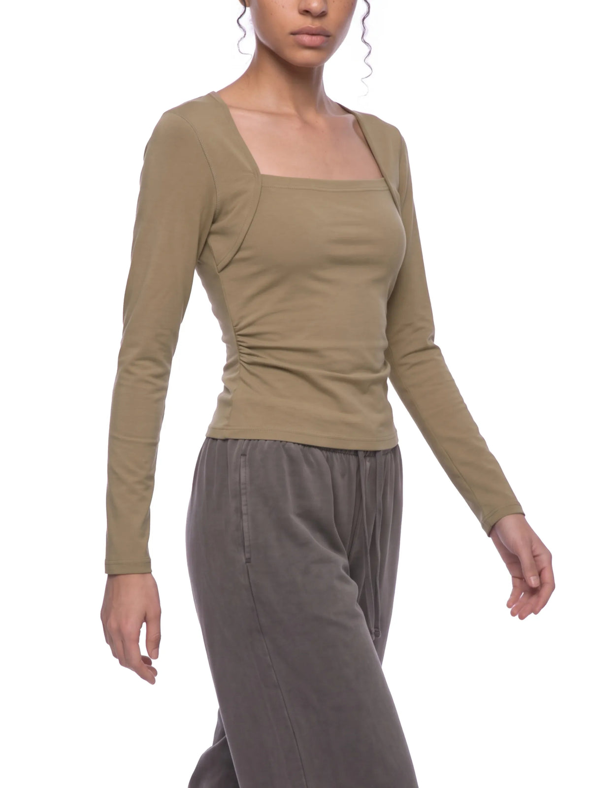 Ruched Long Sleeve T-Shirt