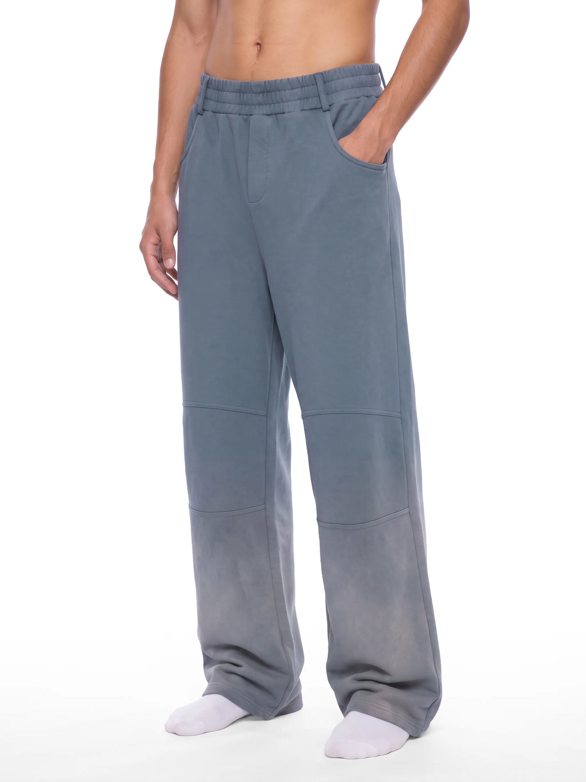 Sunfade Paneled Barrel Leg Sweatpants