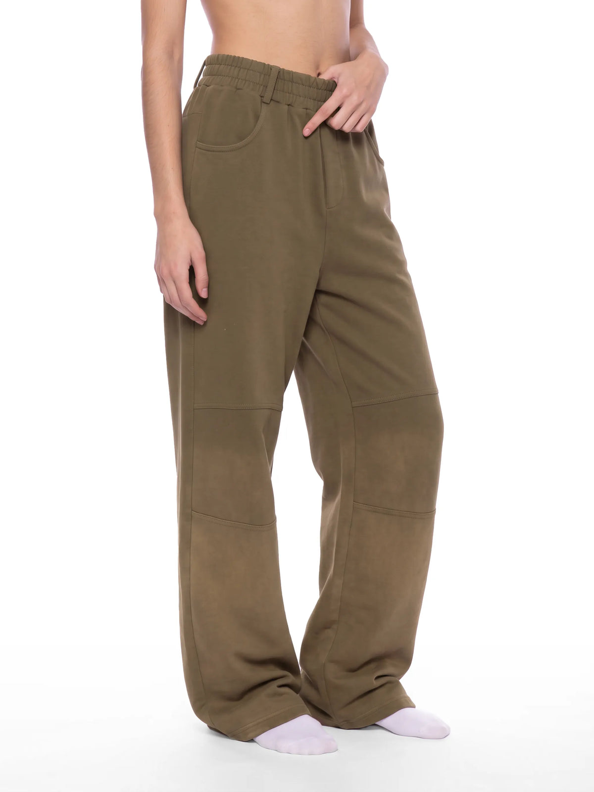 Sunfade Paneled Barrel Leg Sweatpants