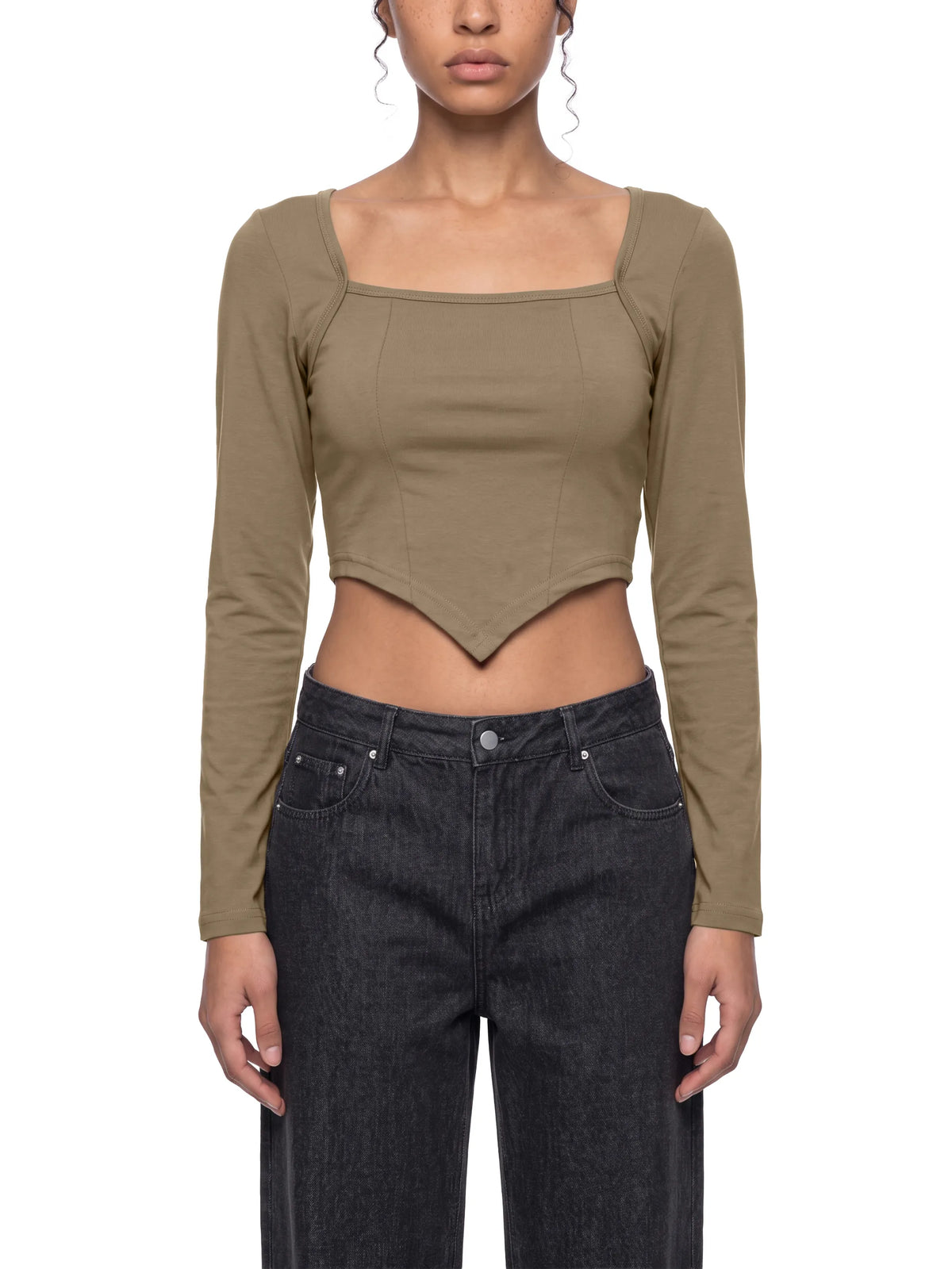 Square Neck Cropped T-Shirt
