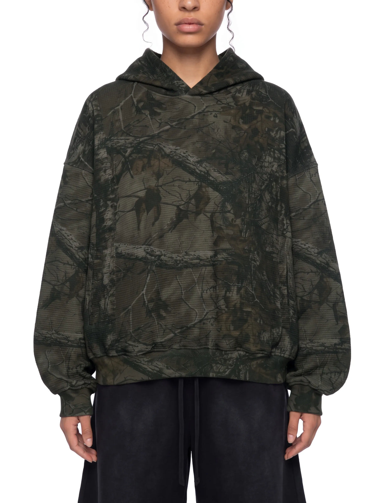 Waffle Tree Camo Boxy Hoodie