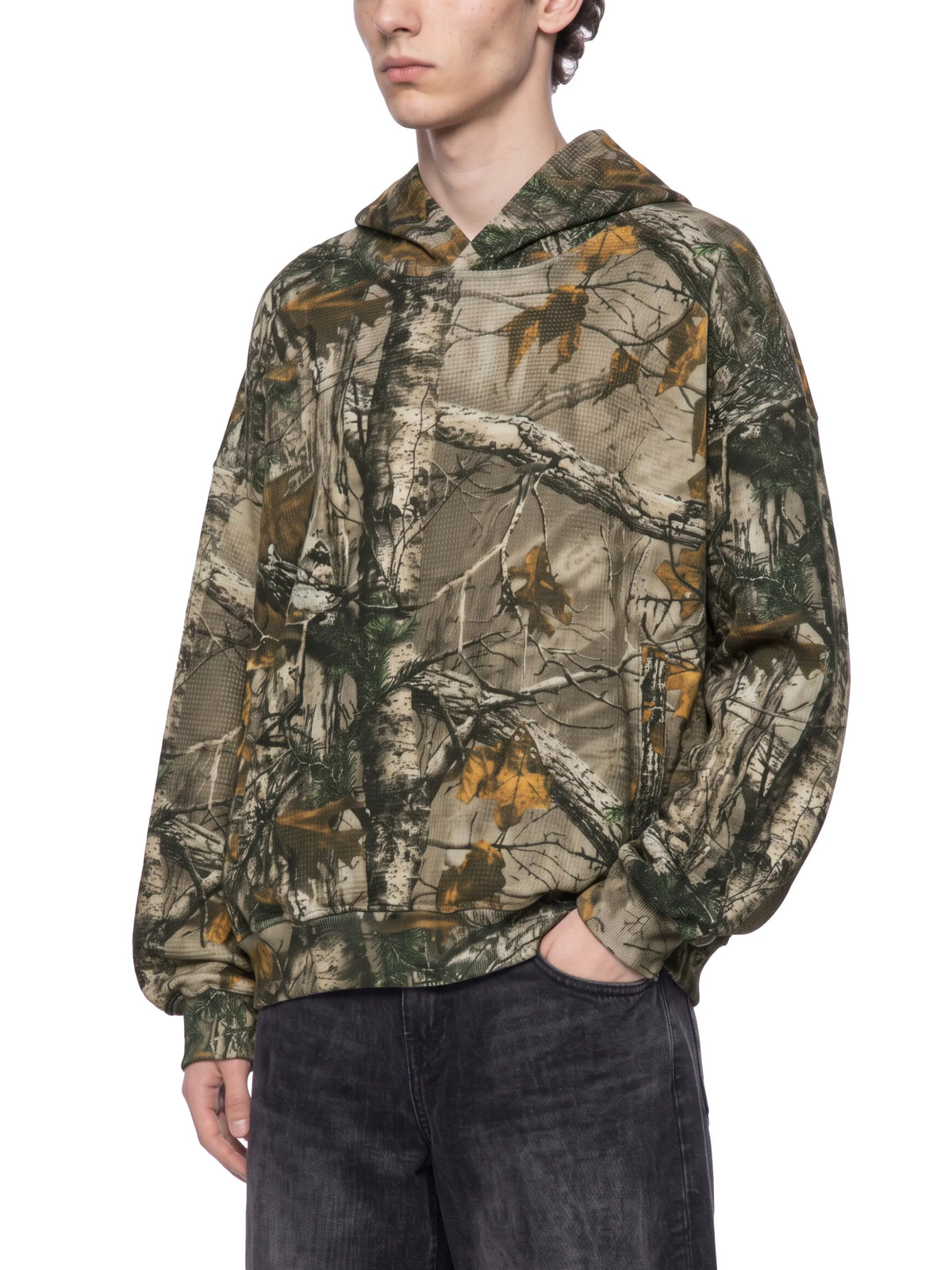 Waffle Tree Camo Boxy Hoodie