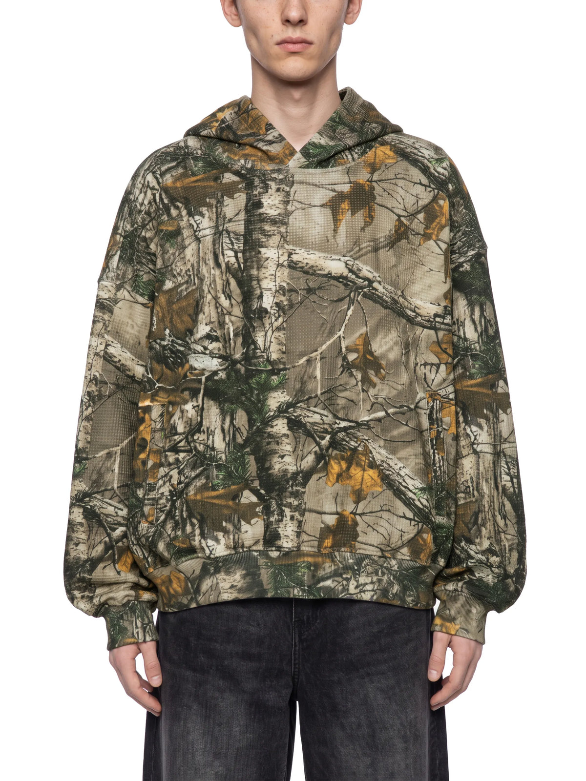 Waffle Tree Camo Boxy Hoodie