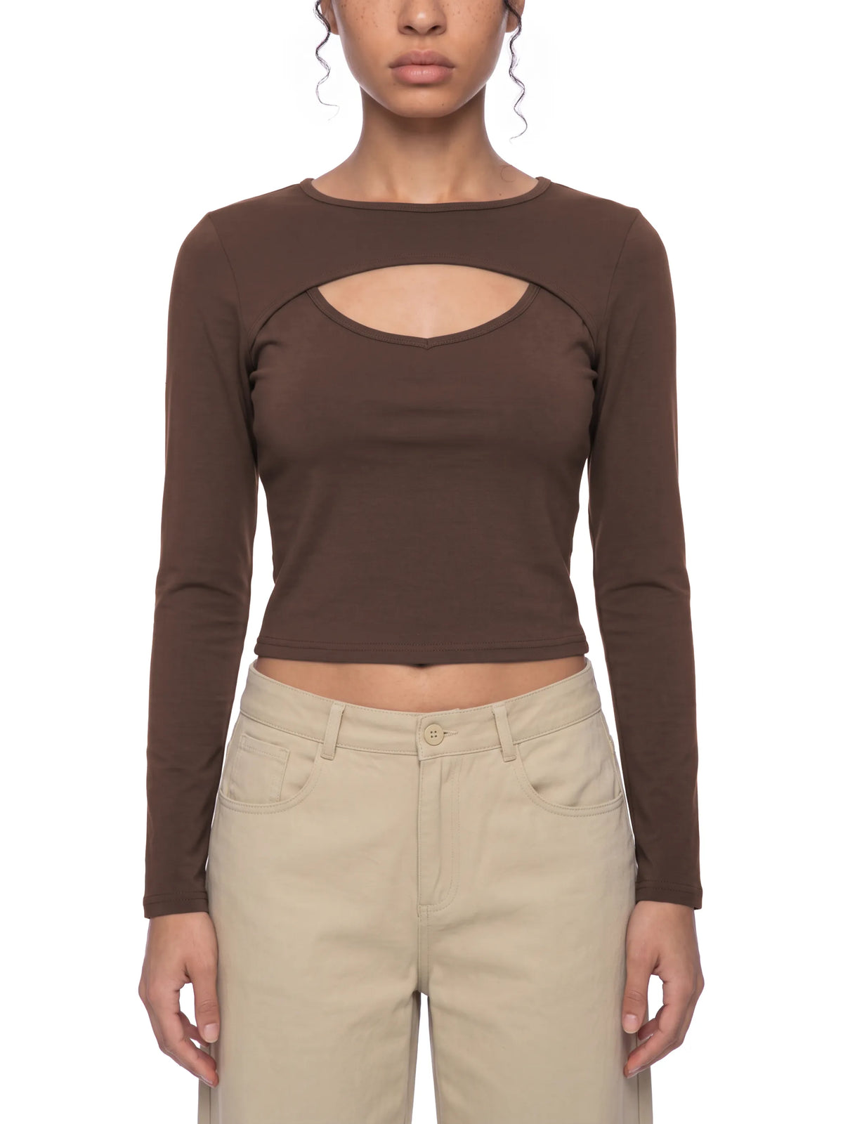 Cutout Long Sleeve T-Shirt
