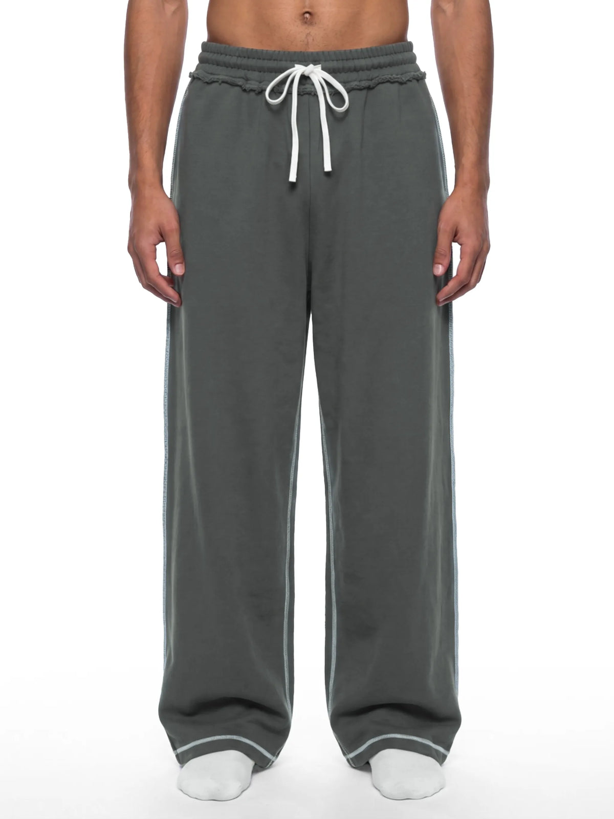 Raw Edge Topstitch Sweatpants