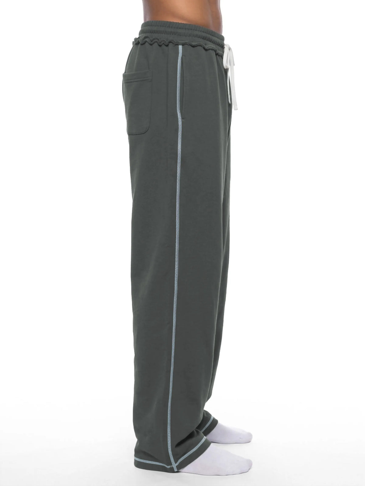 Raw Edge Topstitch Sweatpants