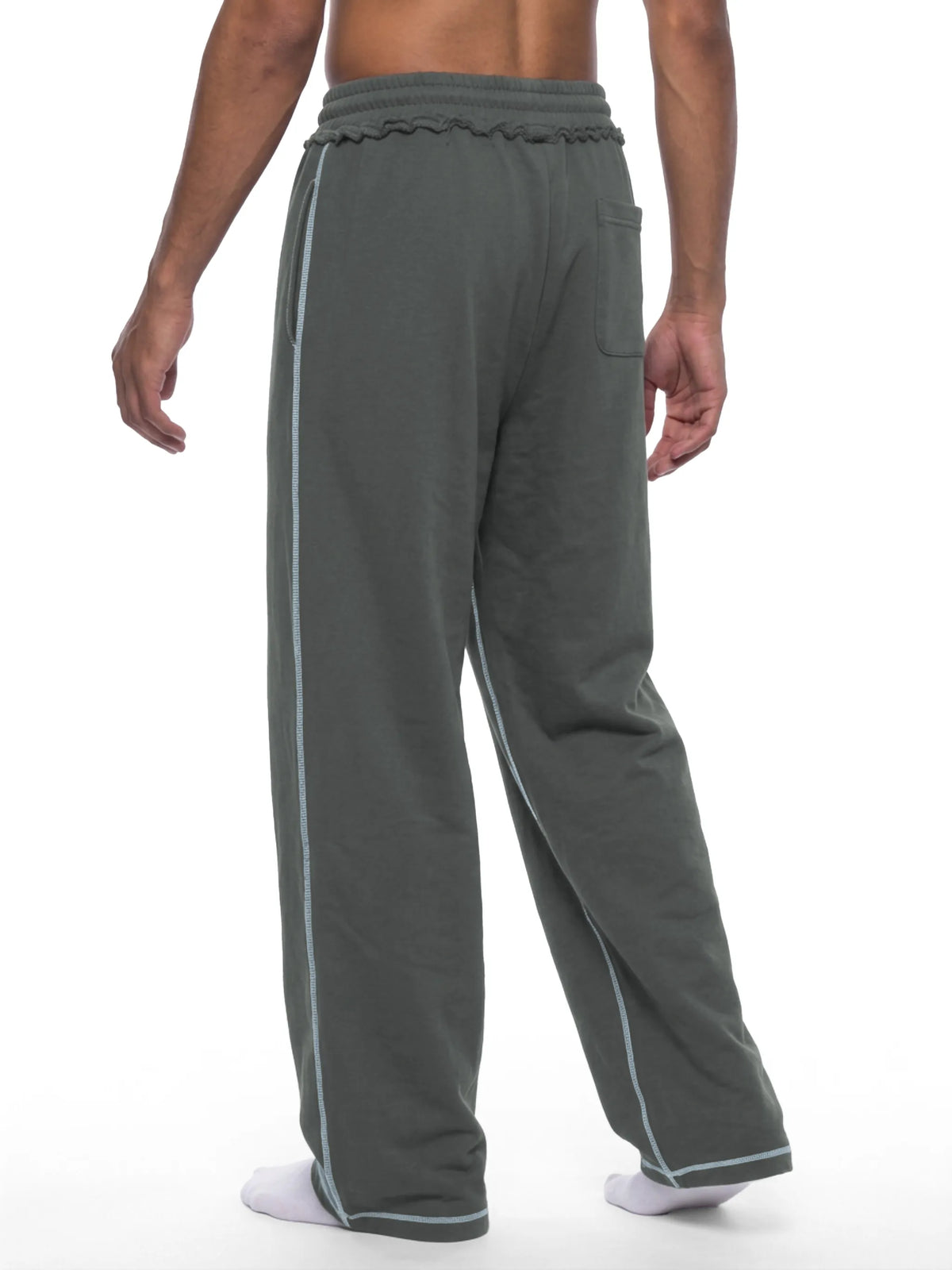 Raw Edge Topstitch Sweatpants