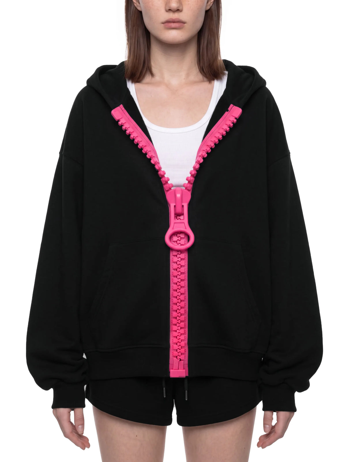 Oversized Chunky-Zip Boxy Hoodie