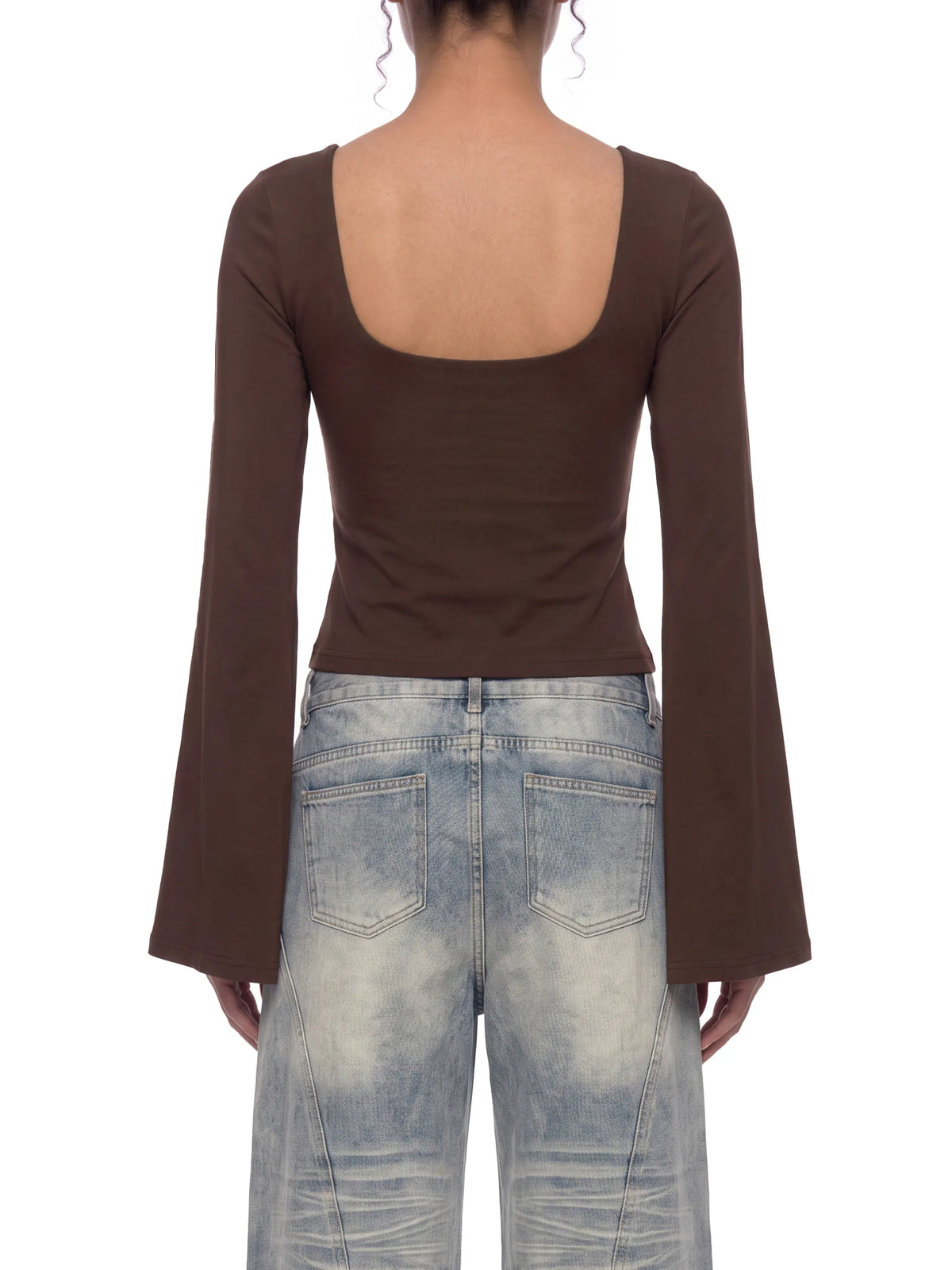 Ruched Bell Sleeve T-Shirt