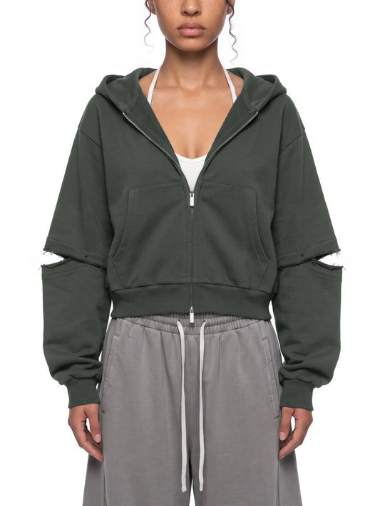 Signature Vintage Wash Detachable Sleeves Hoodie