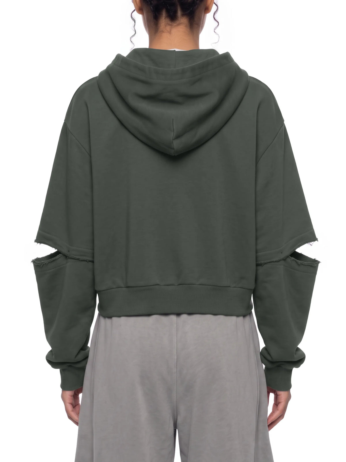 Vintage Wash Detachable Sleeves Hoodie