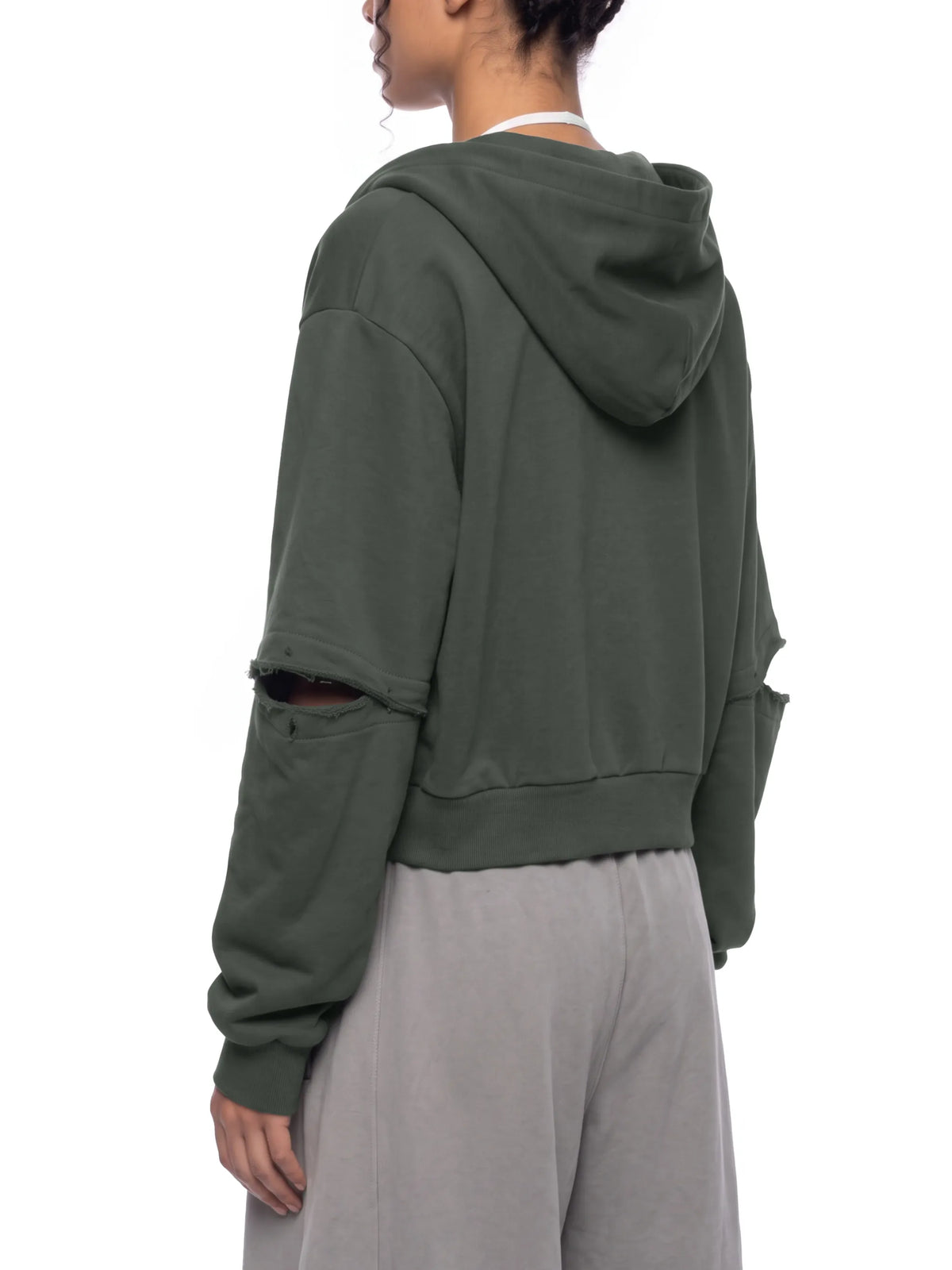Vintage Wash Detachable Sleeves Hoodie